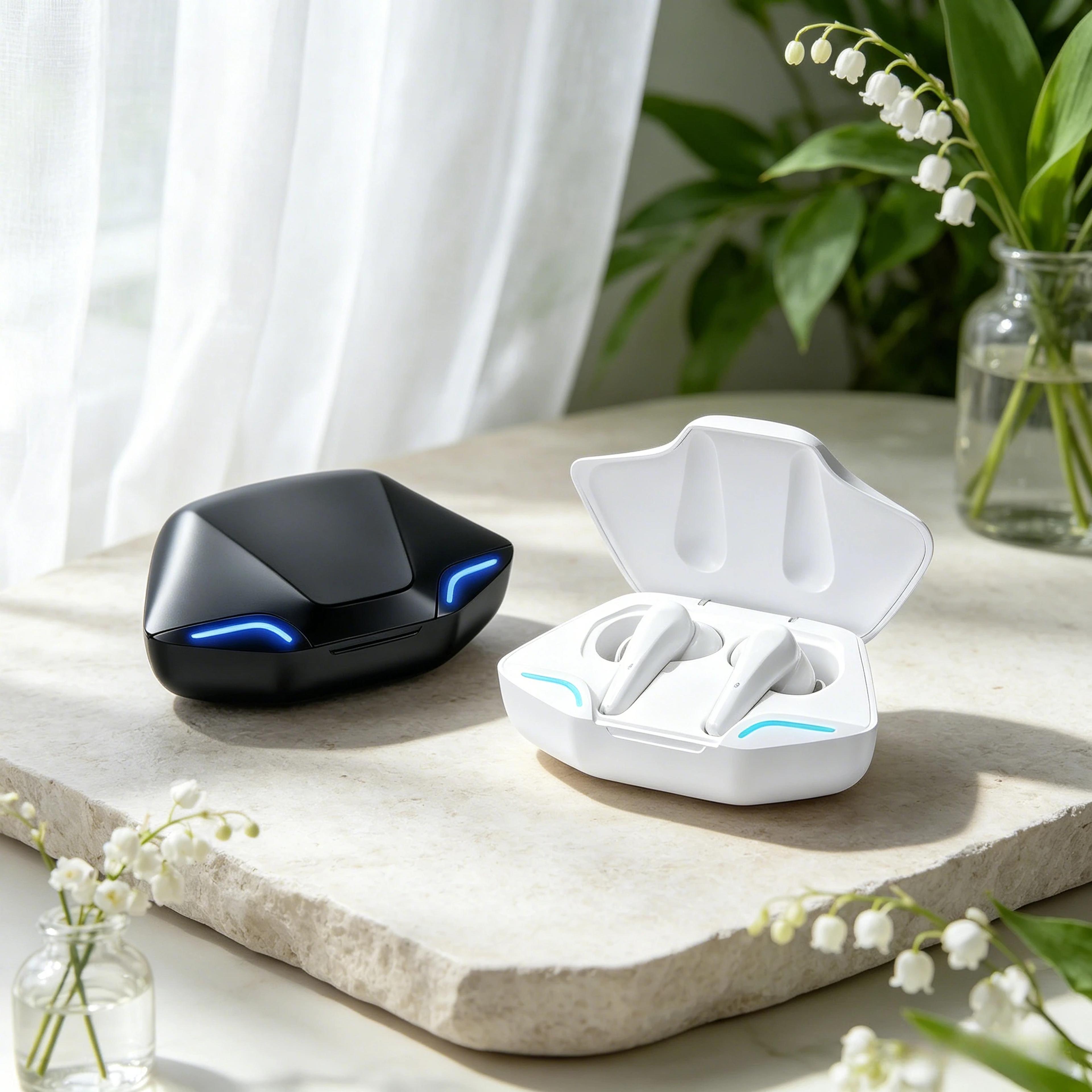 low latency tws bluetooth wireless earbuds with mic