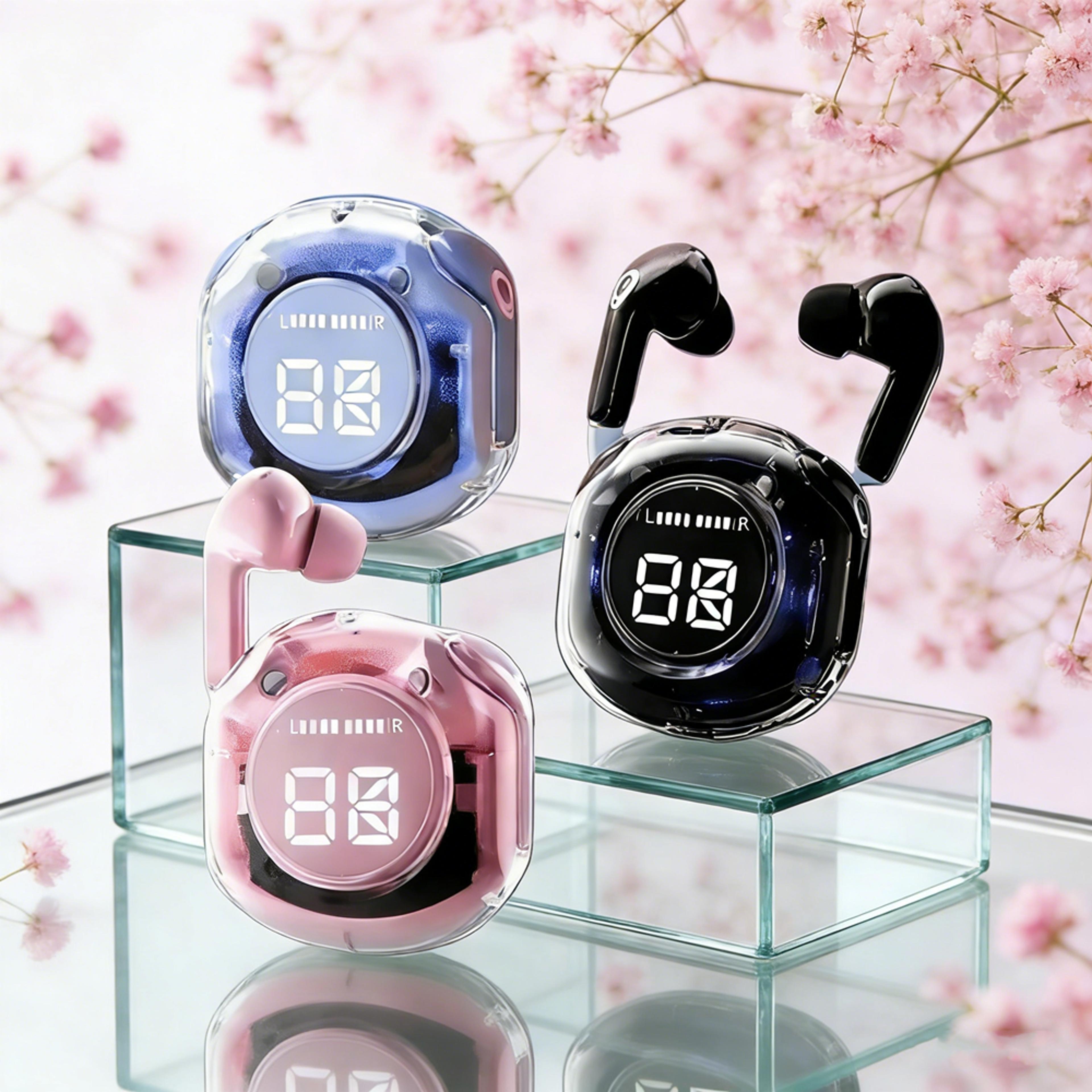 tws bluetooth wireless earbuds with noise canceling mic heavy bass touch control