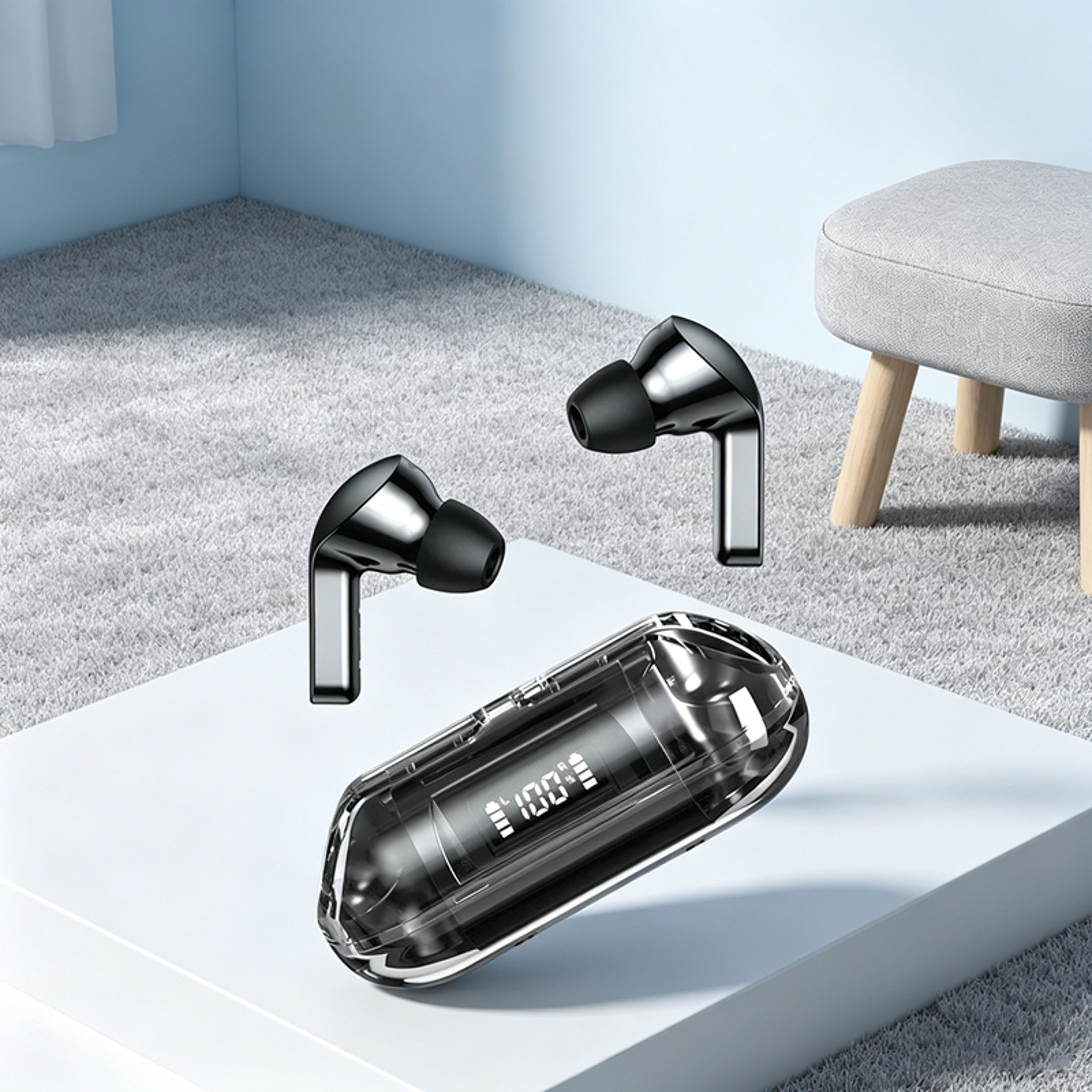smart display tws wireless earbuds with bluetooth earphones and microphone