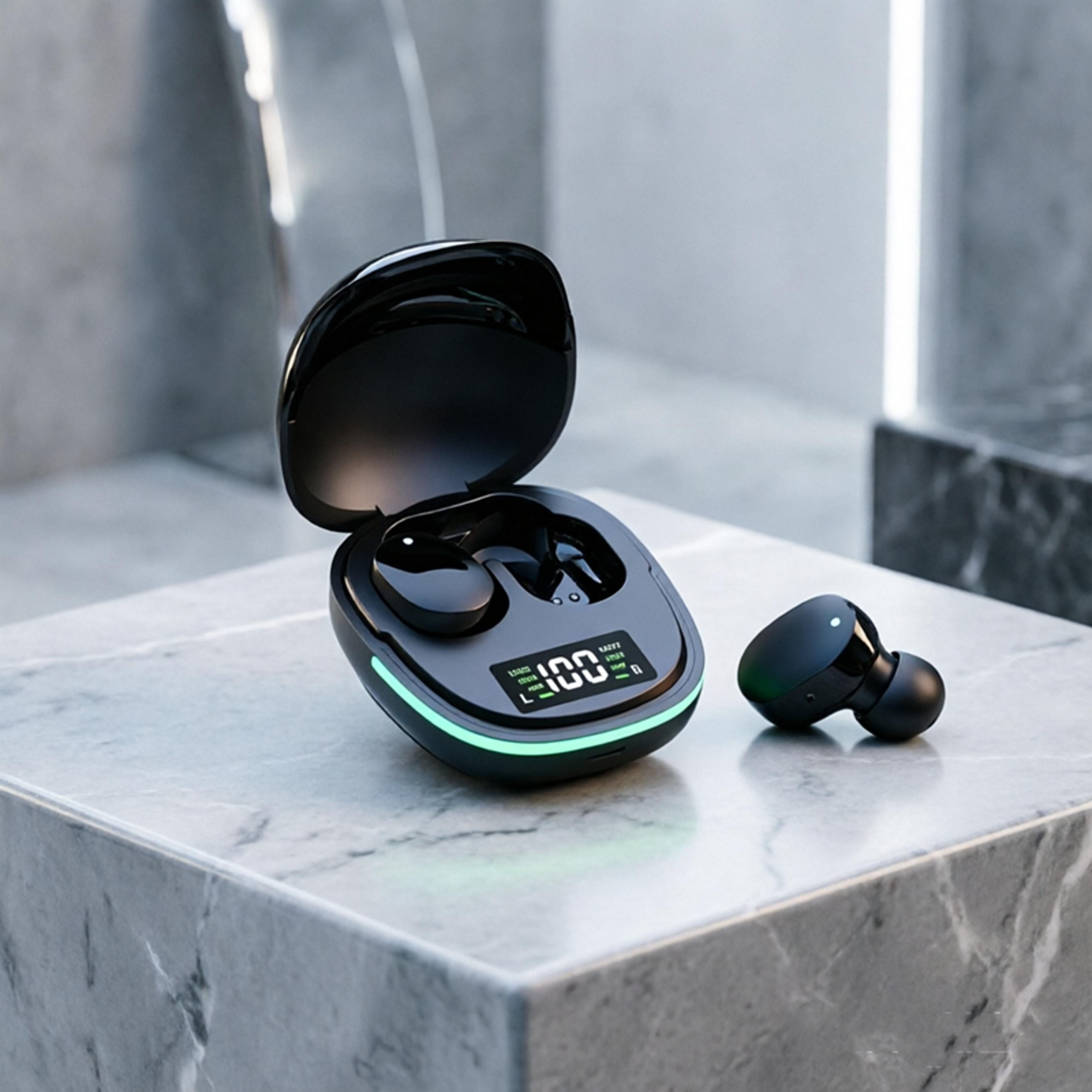 waterproof tws bluetooth earbuds with digital display charging case
