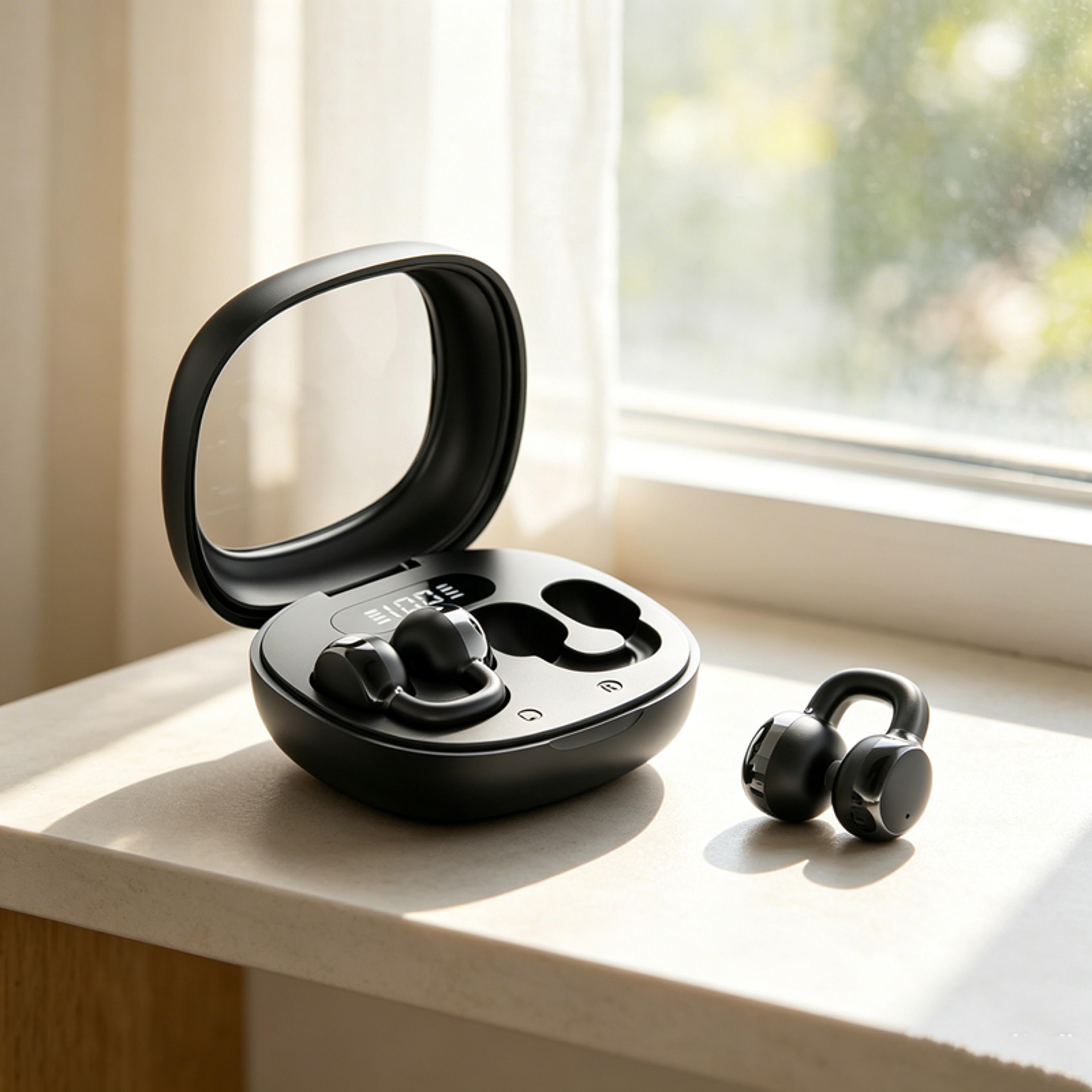tws earphones wireless earbuds with digital display and stereo sound