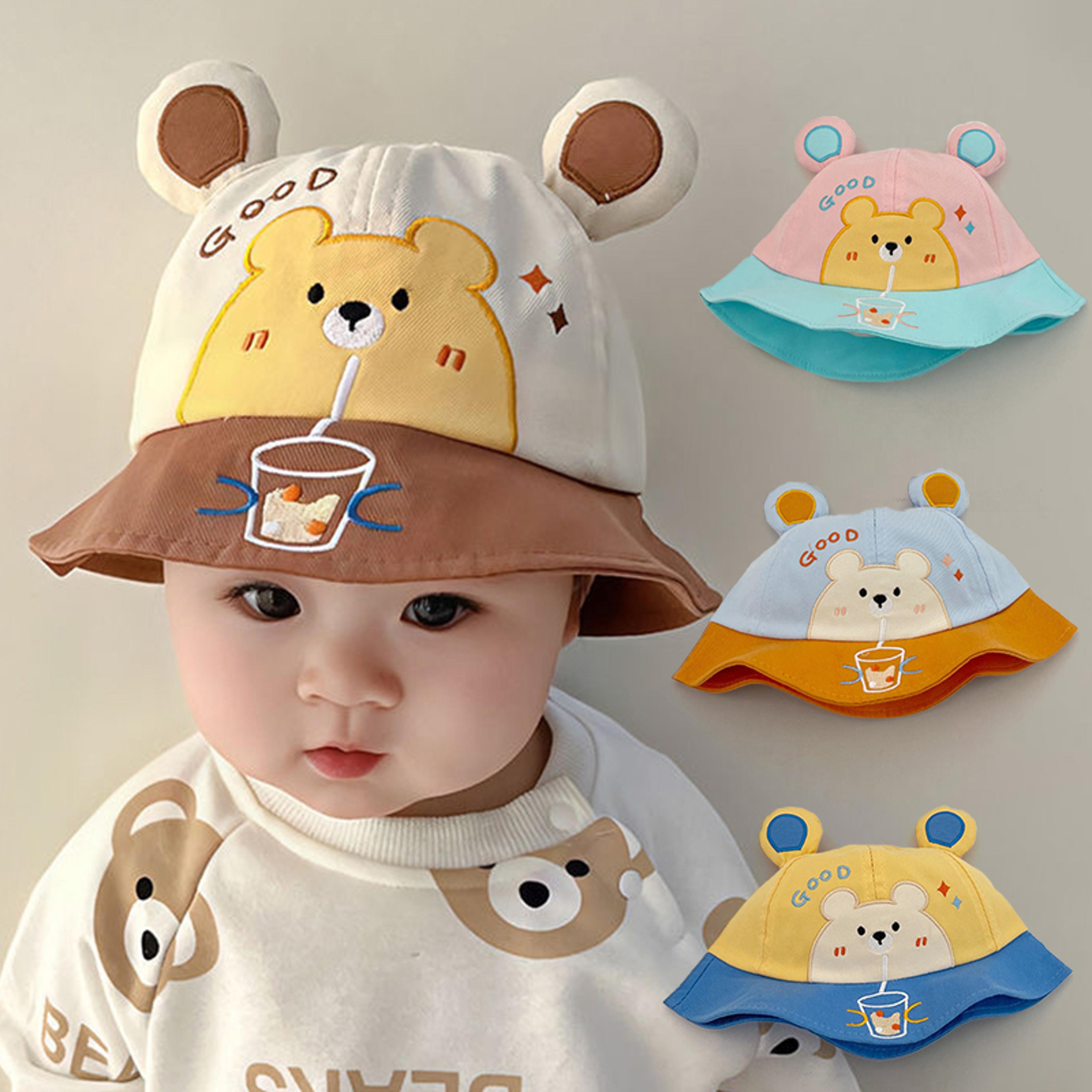 cute bear ear baby bucket hat wide brim toddler sun hat for boys and girls