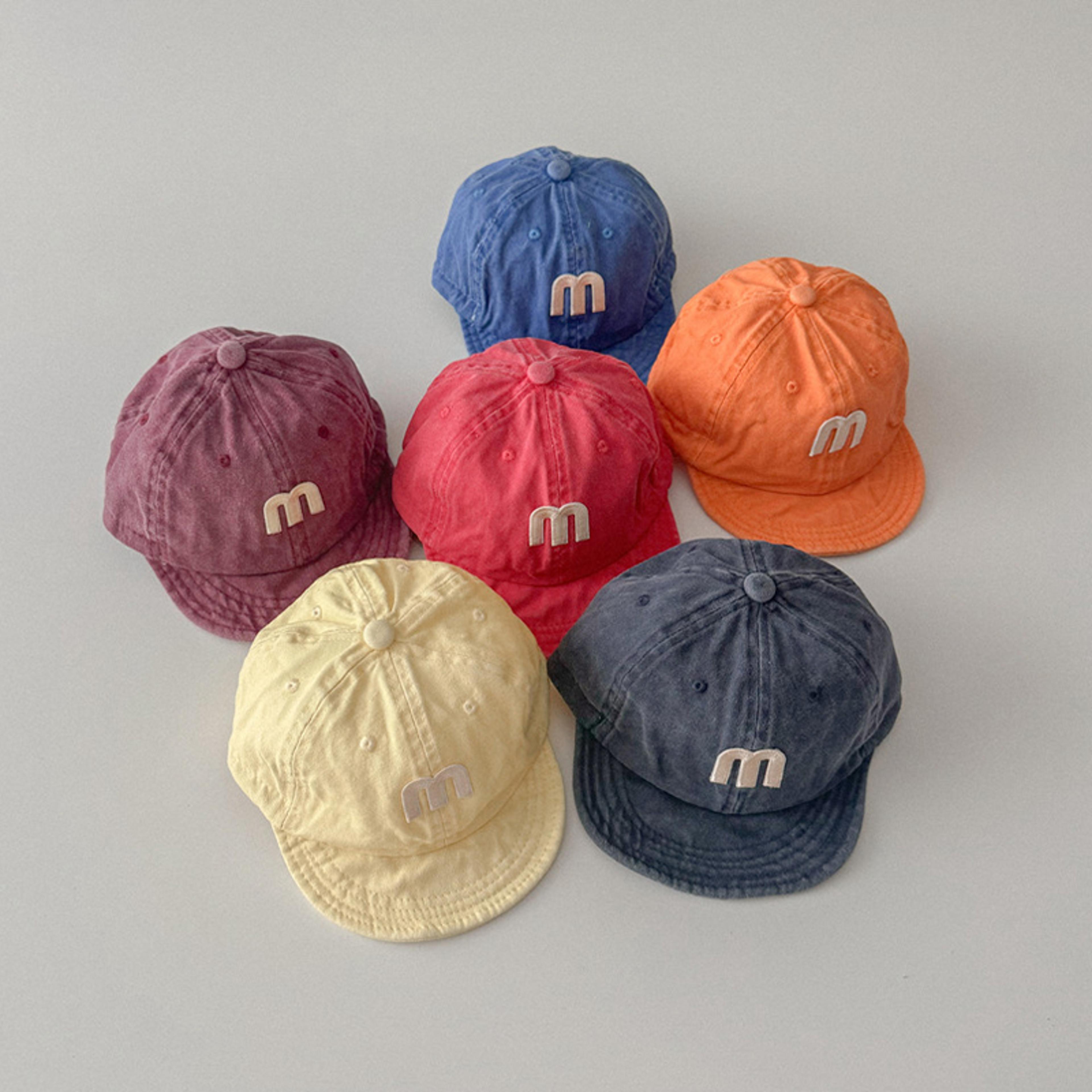 retro baby baseball cap washed cotton toddler sun hat