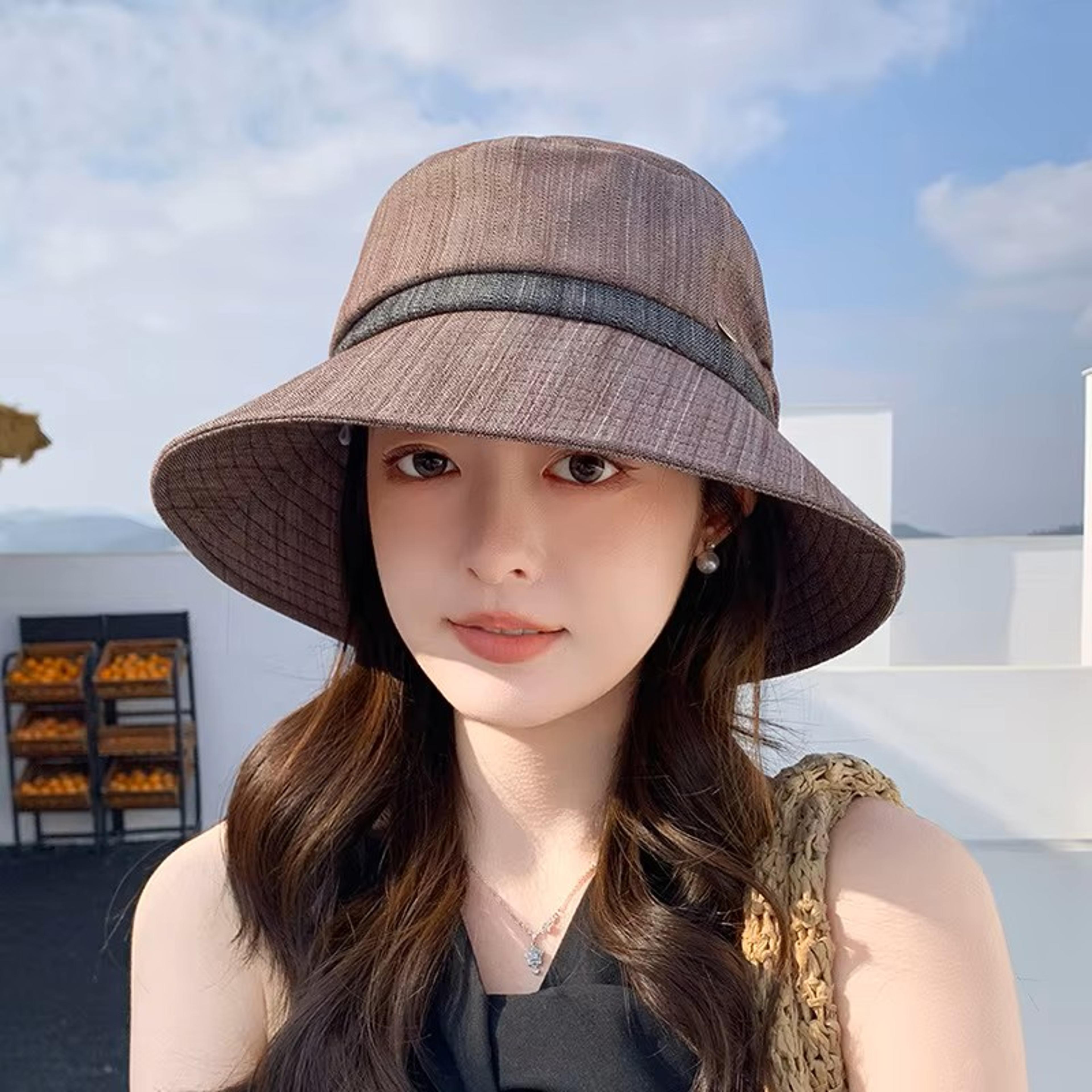 womens wide brim uv protection sun hat foldable beach travel bucket hat