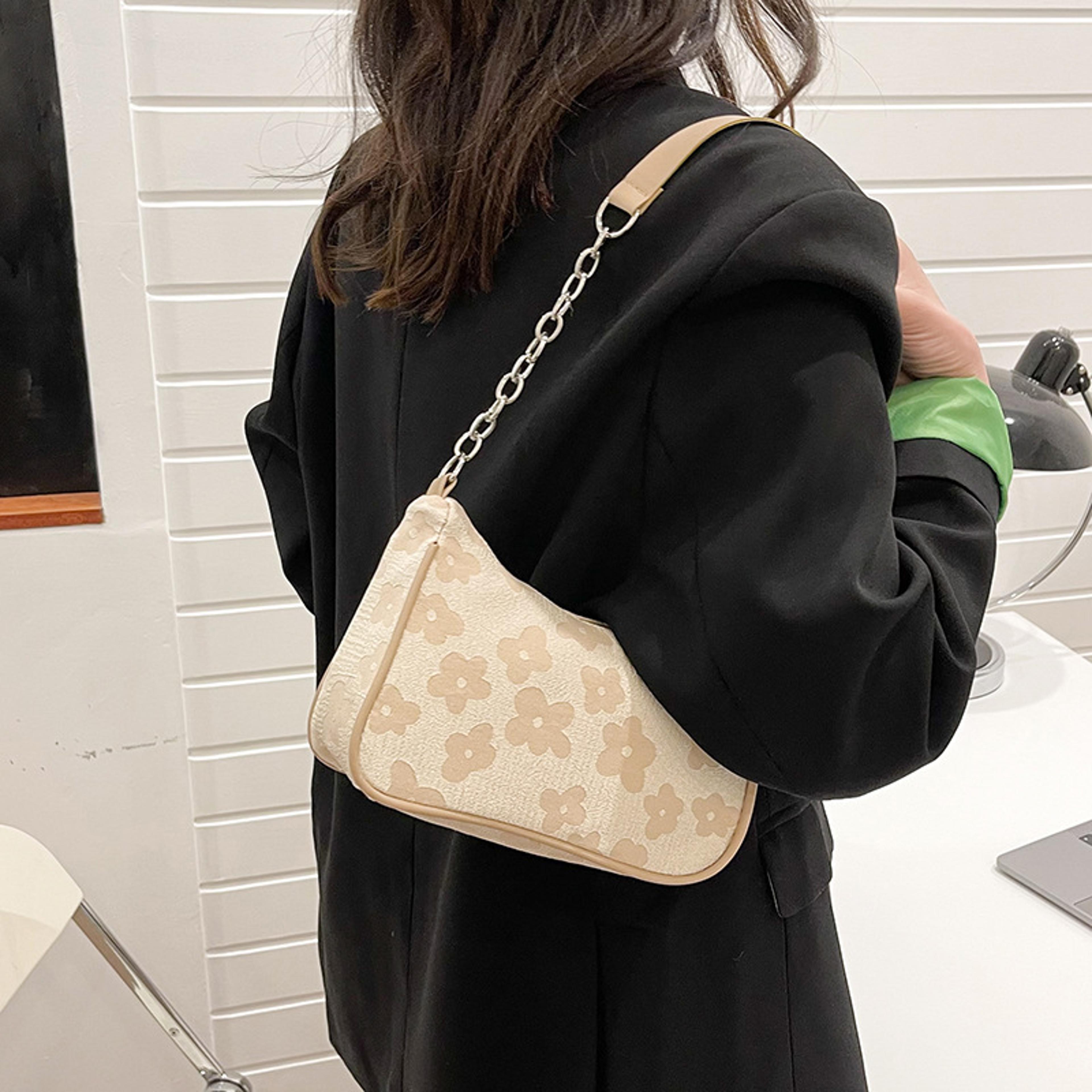 minimalist felt shoulder bag for women casual underarm crossbody handbag