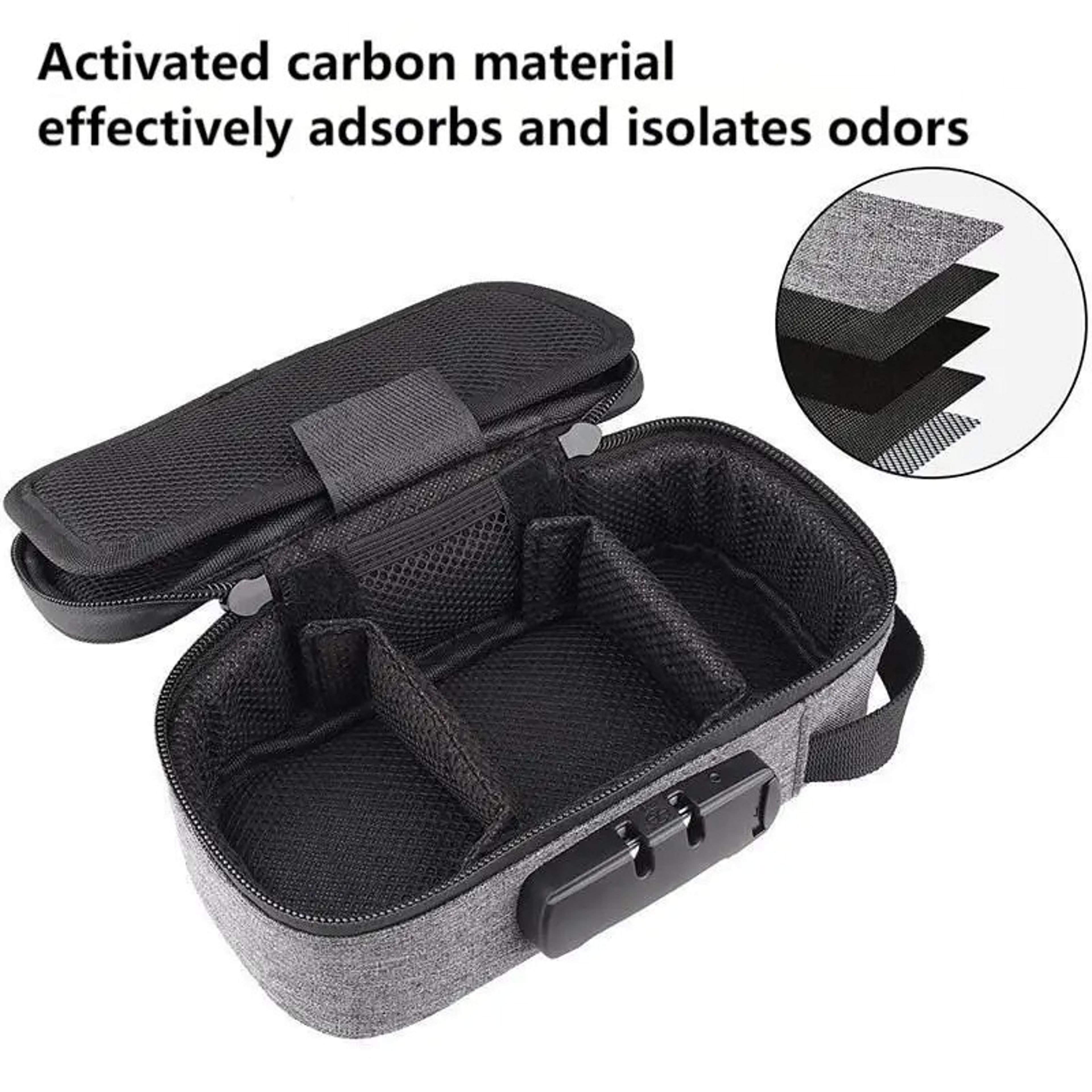 large capacity smell proof bag with lock activated carbon odor control storage pouch for travel and everyday use