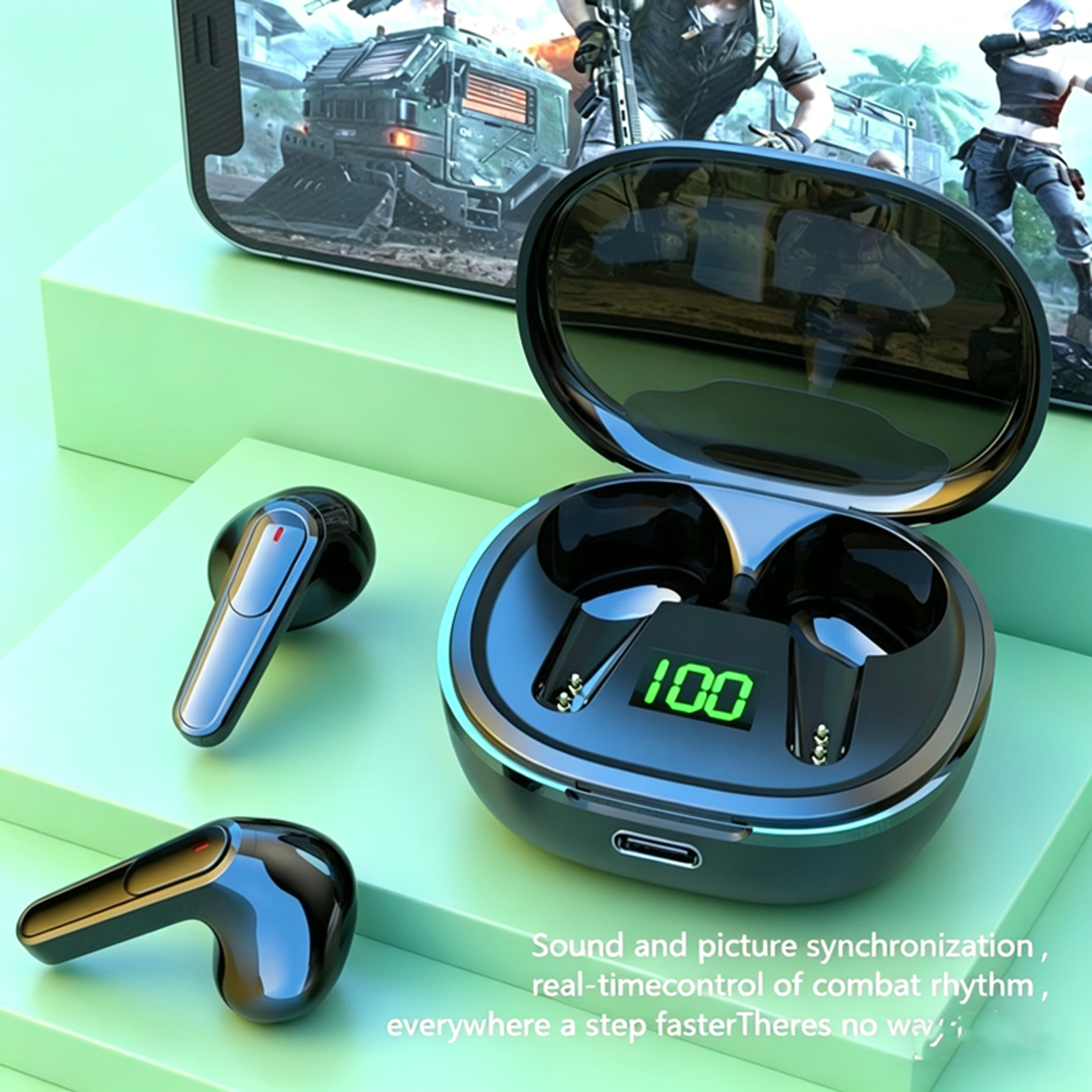 wireless earbuds with hifi stereo sound and noise reduction