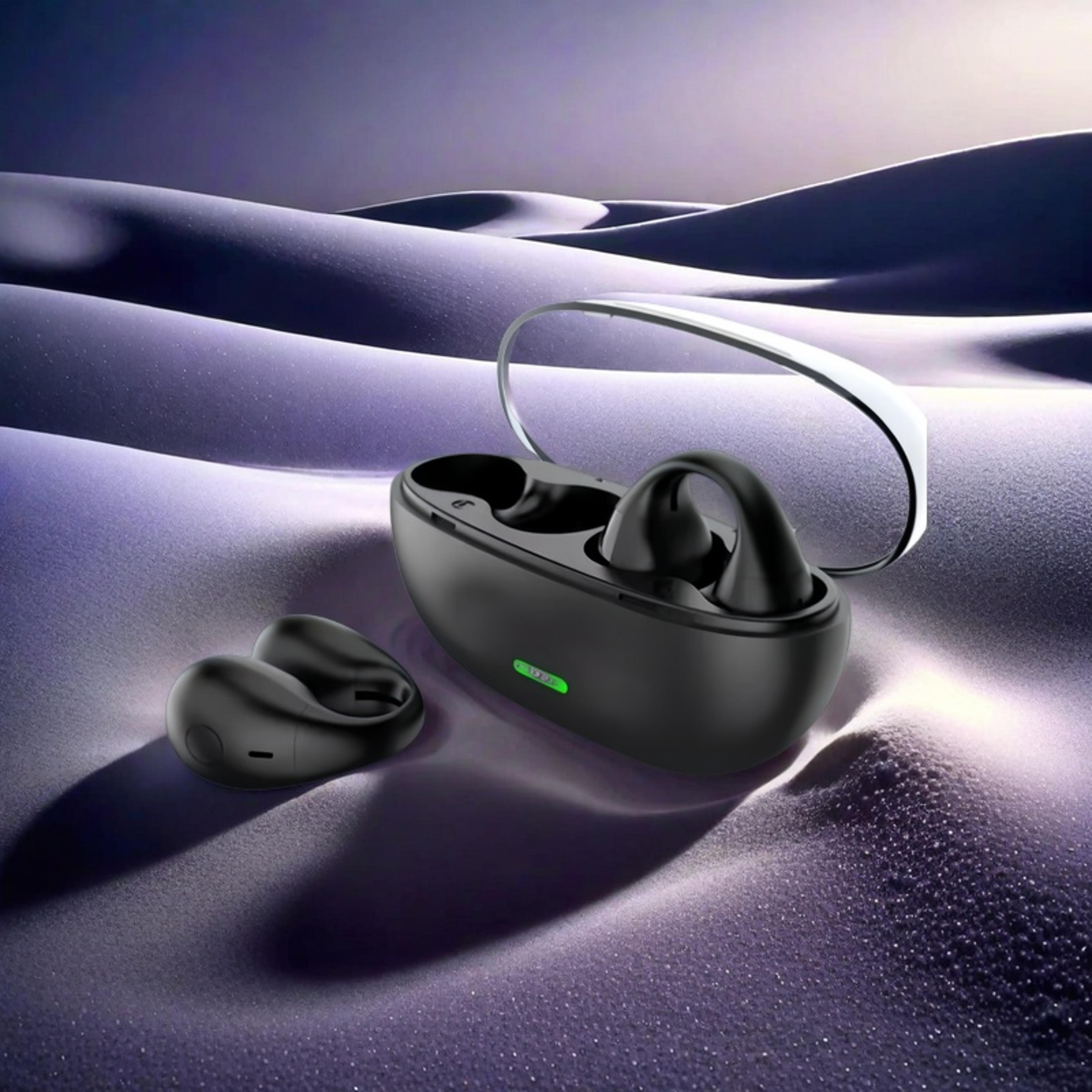 tws earclip wireless bluetooth headset with ows open ear design hd stereo sound and touch control