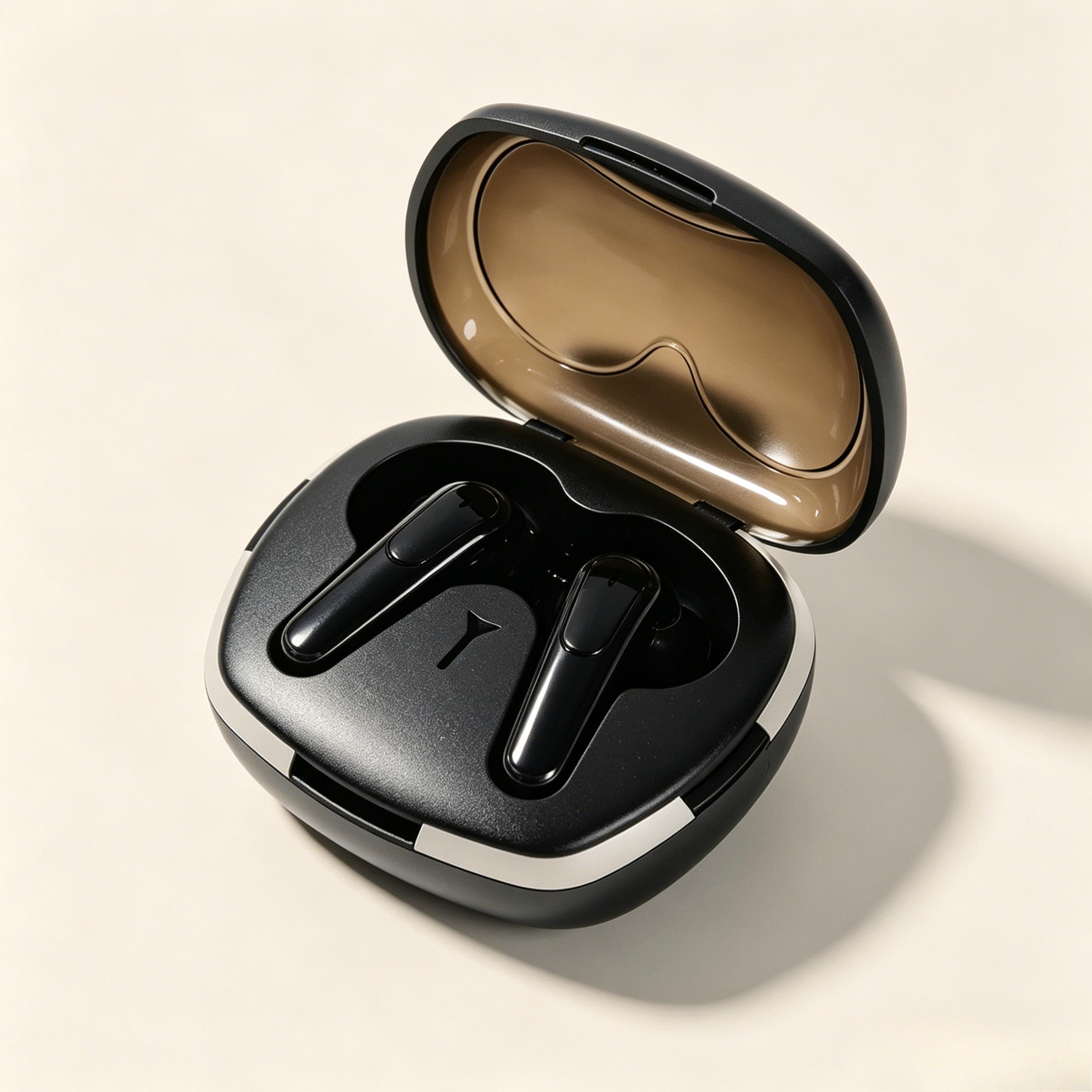 portable wireless bluetooth earbuds with noise cancelling hifi stereo sound and clear mic
