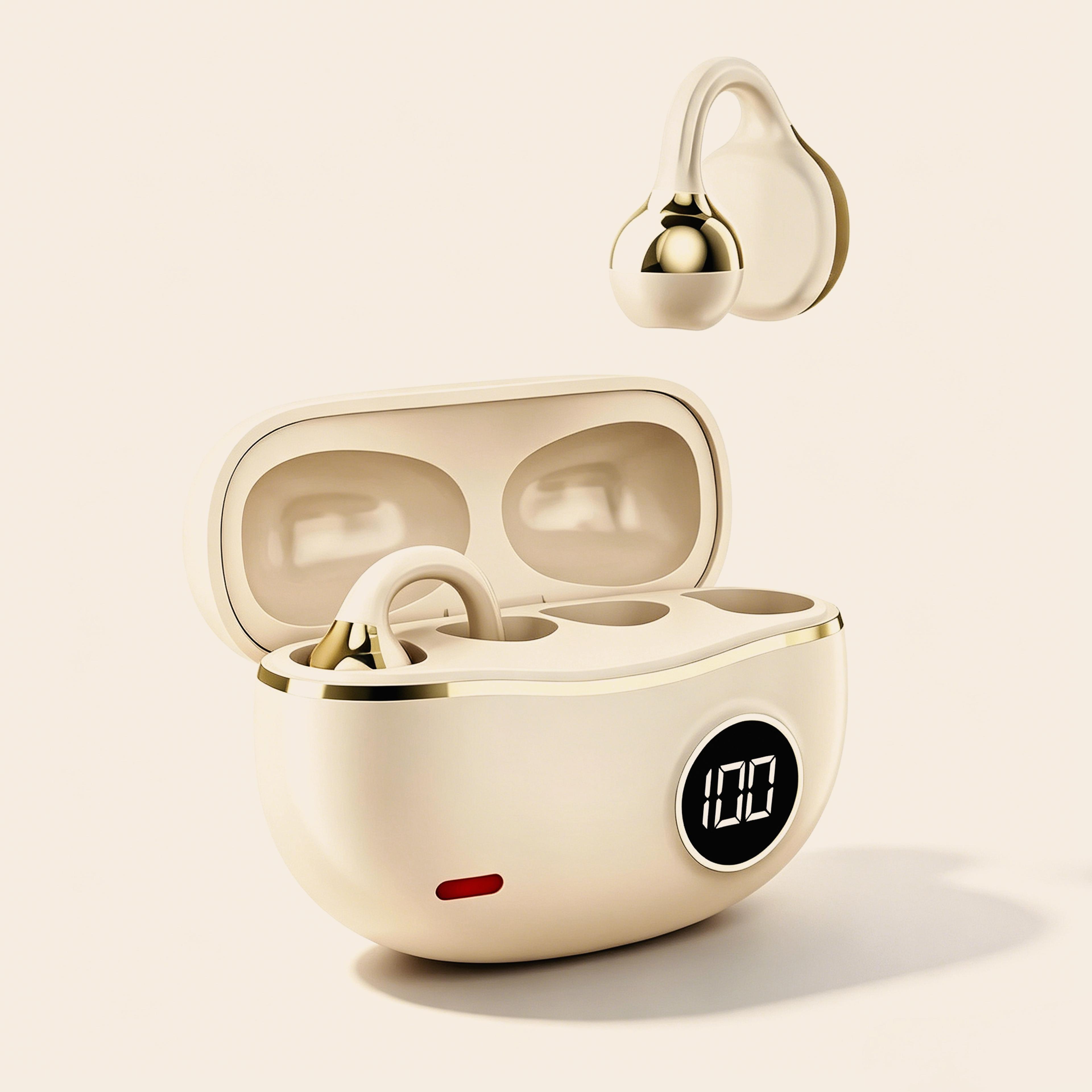 premium wireless bluetooth earbuds with digital battery display hifi stereo sound and clear call mic