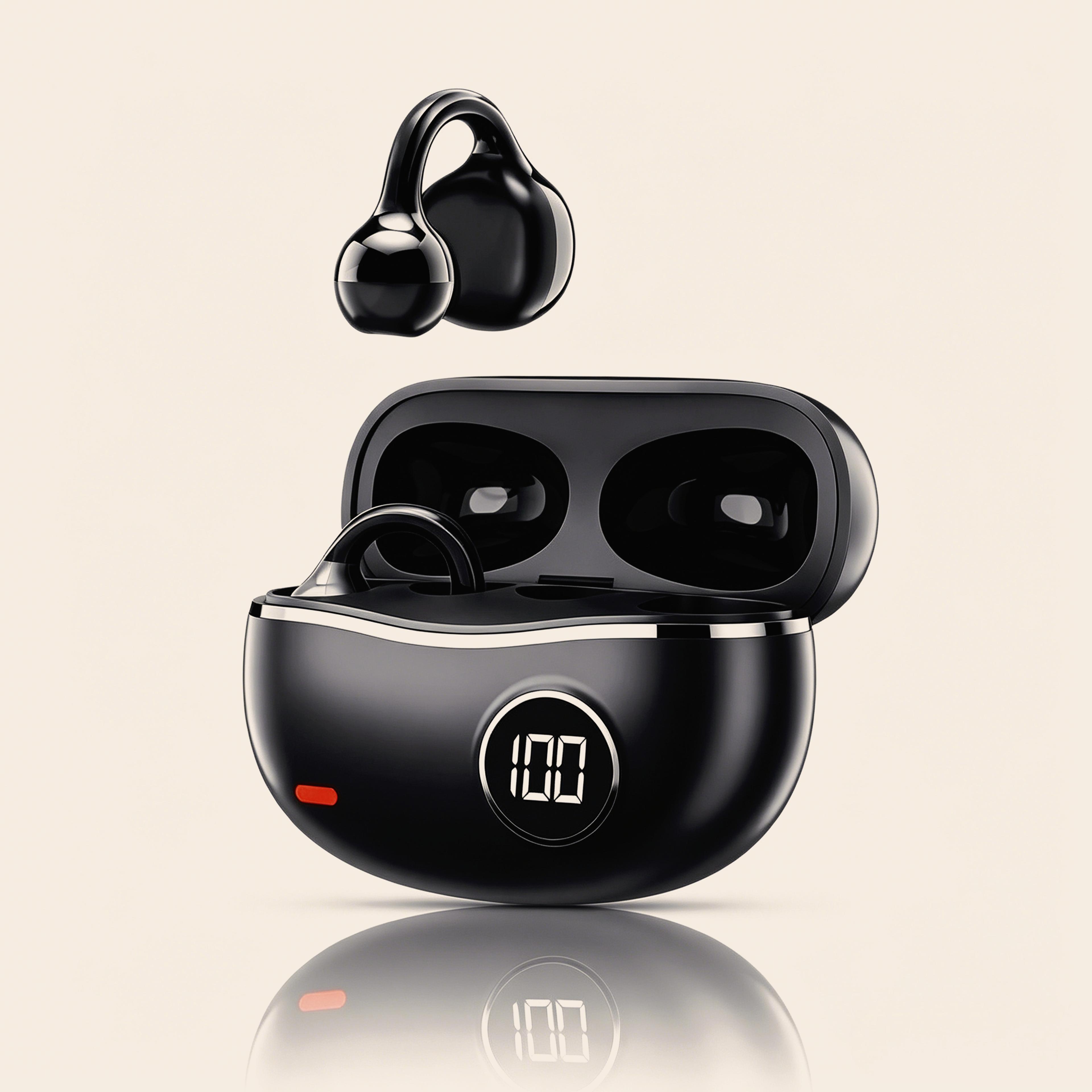 bluetooth wireless earbuds with digital display hi fi sound and clear call microphone