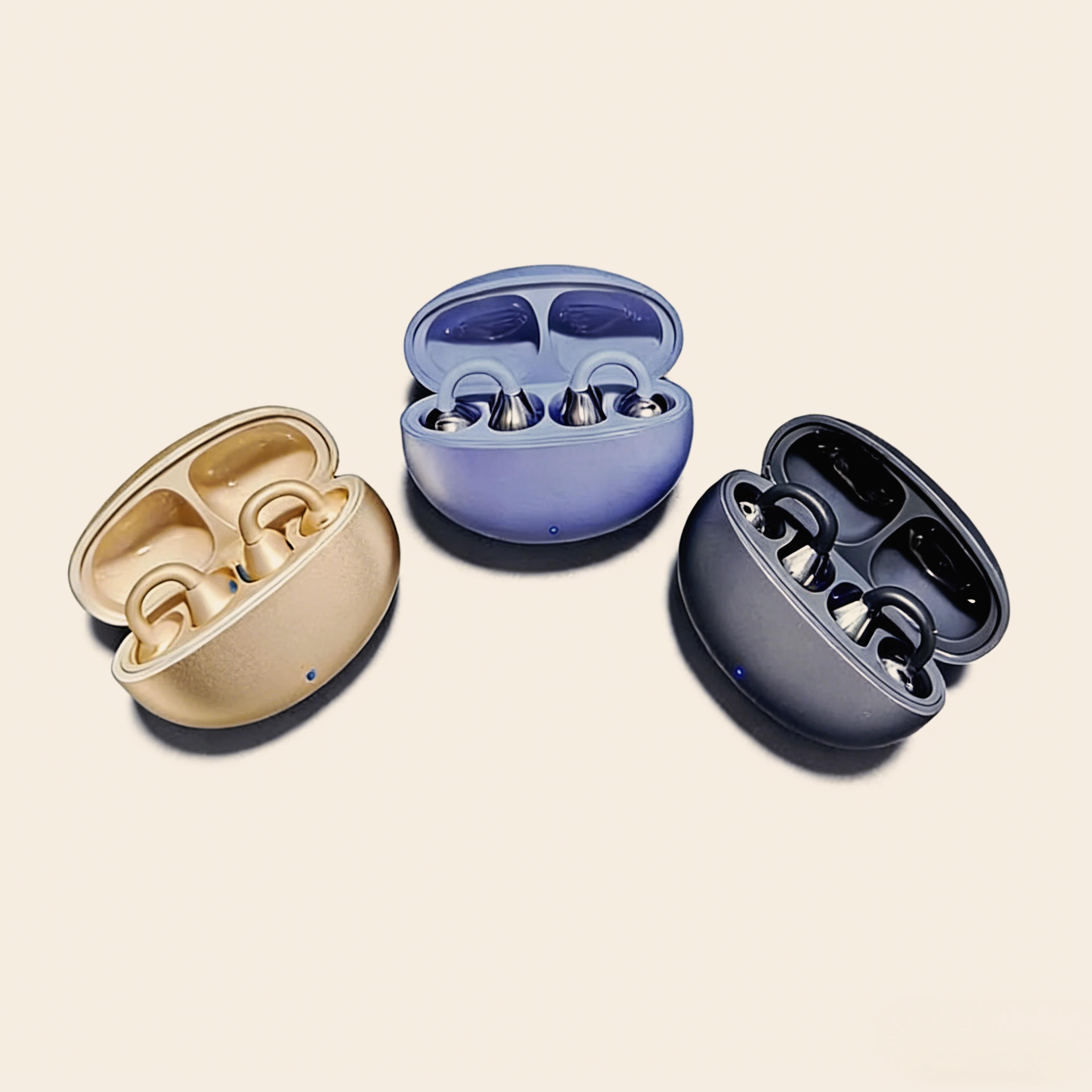 wireless ear clip earbuds bluetooth headphones with noise cancellation touch control and mic