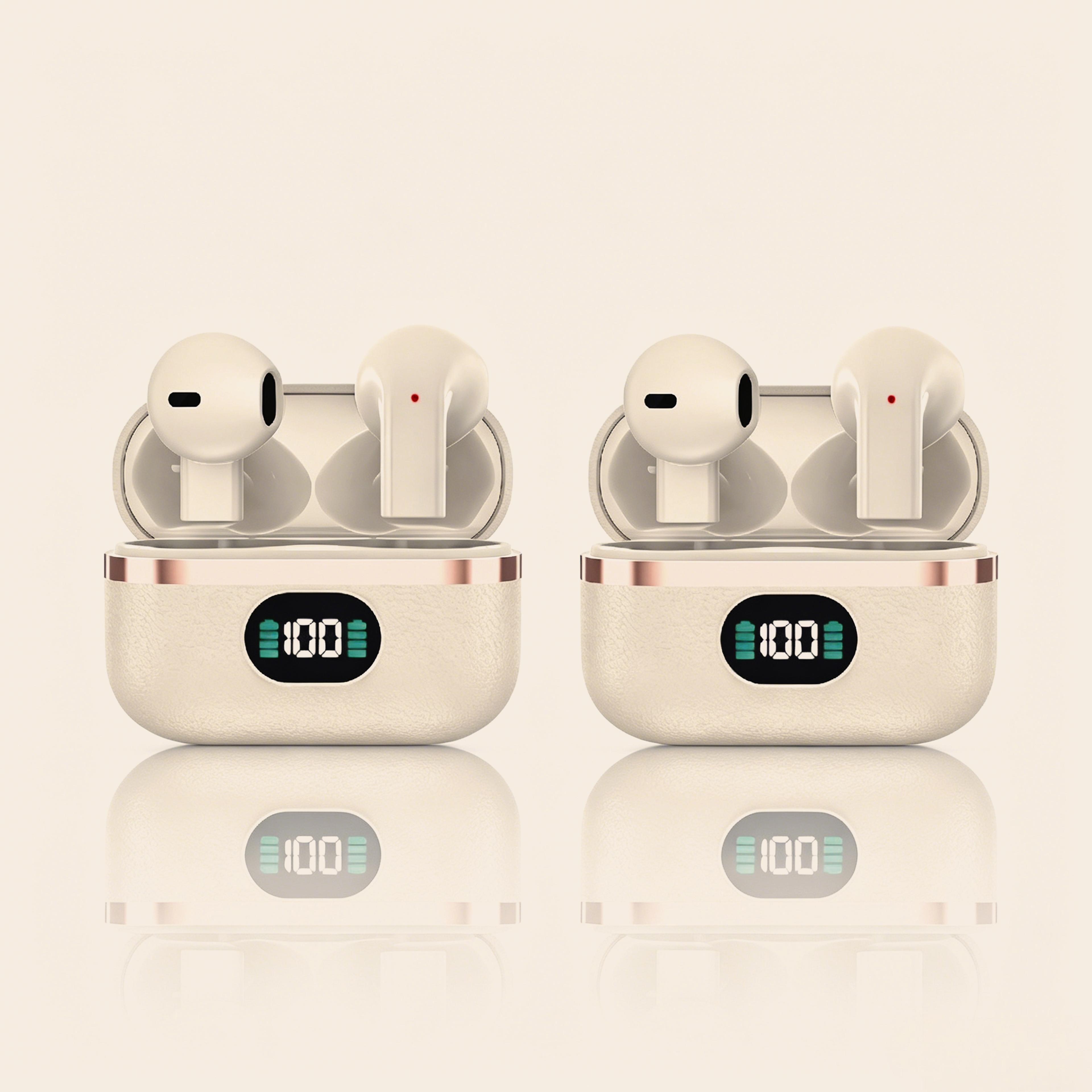 wireless earbuds bluetooth headphones with battery display semi in ear design