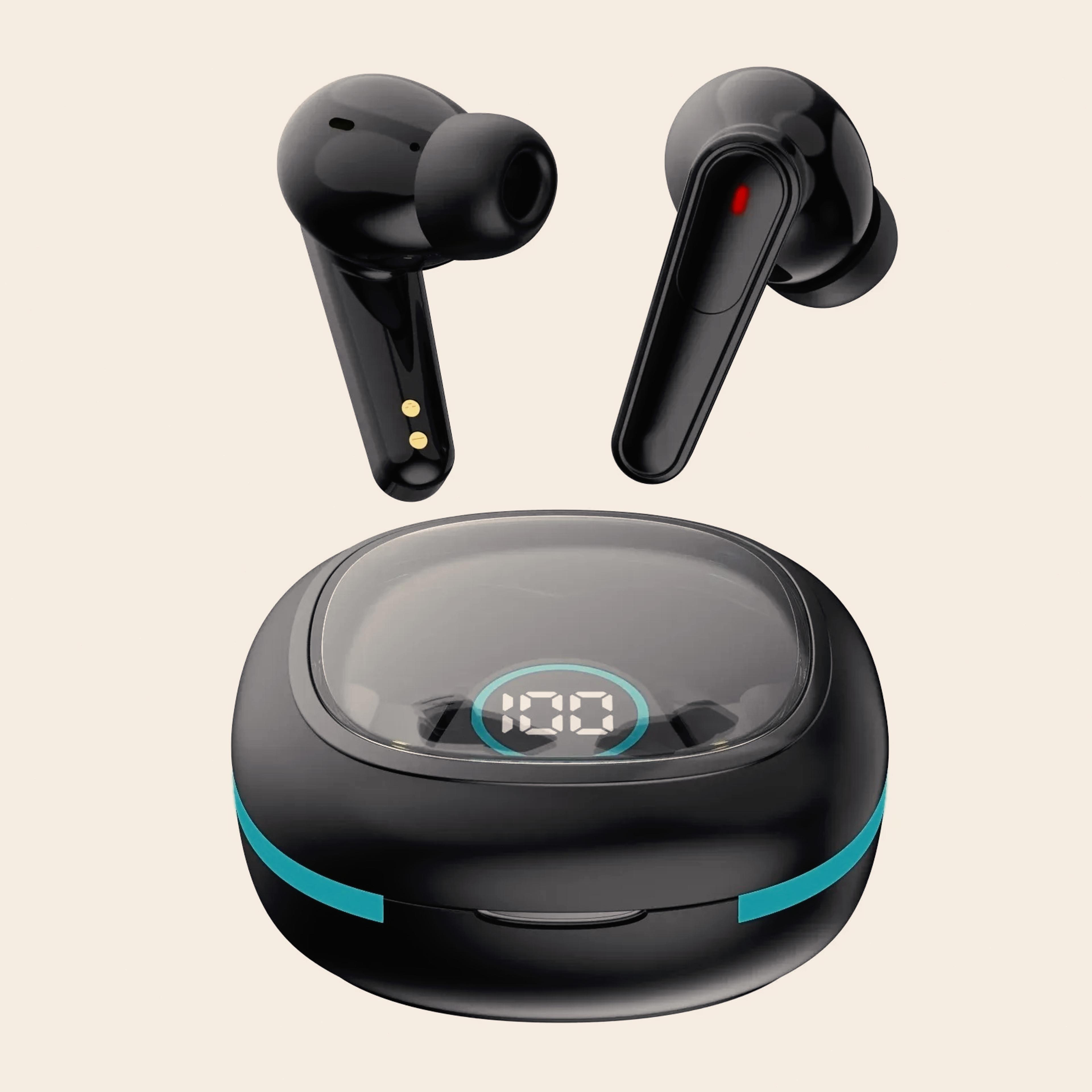 true wireless earbuds with led display wireless bluetooth headphones built in mic