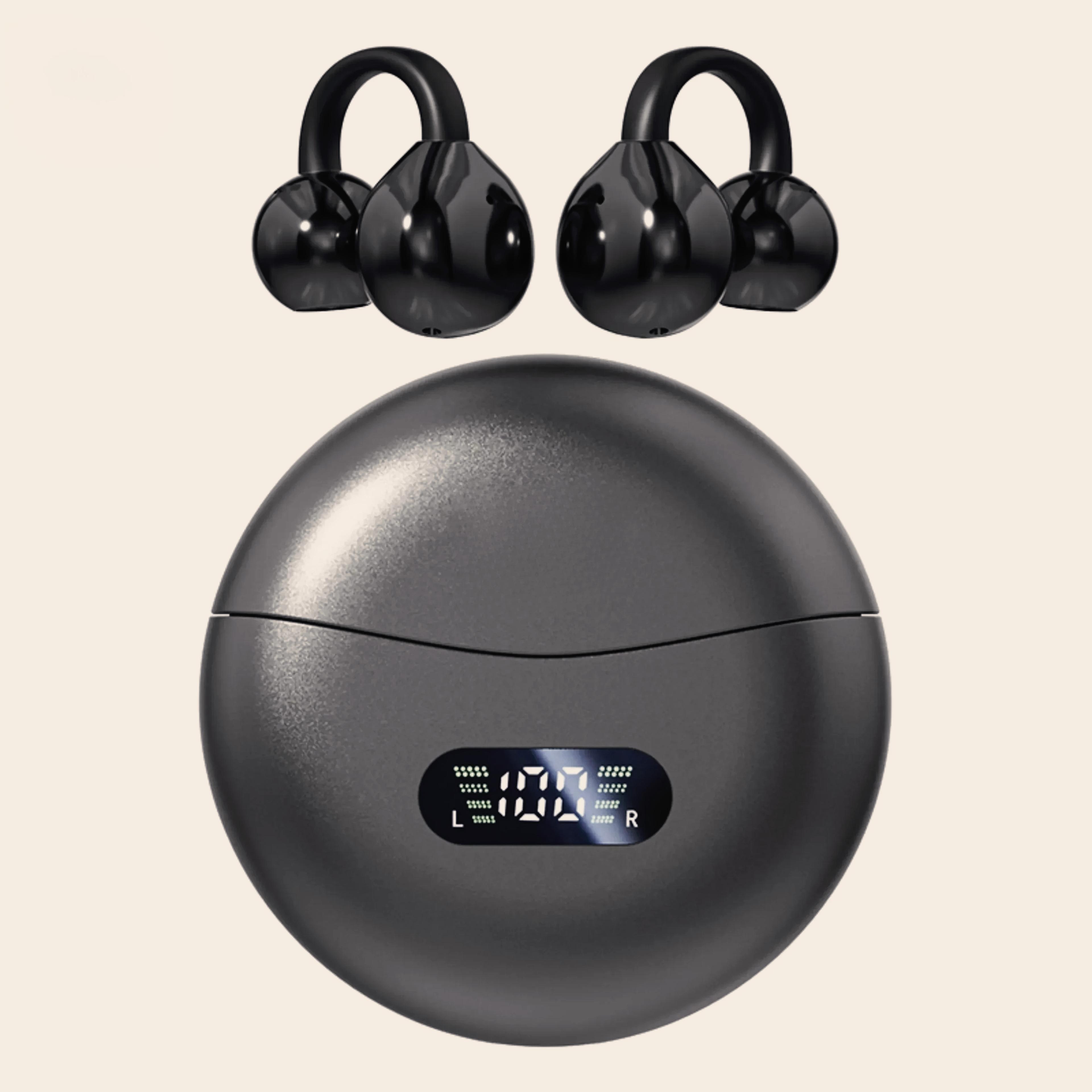 bone conduction earphones wireless bluetooth sport earbuds with digital display waterproof open ear headphones