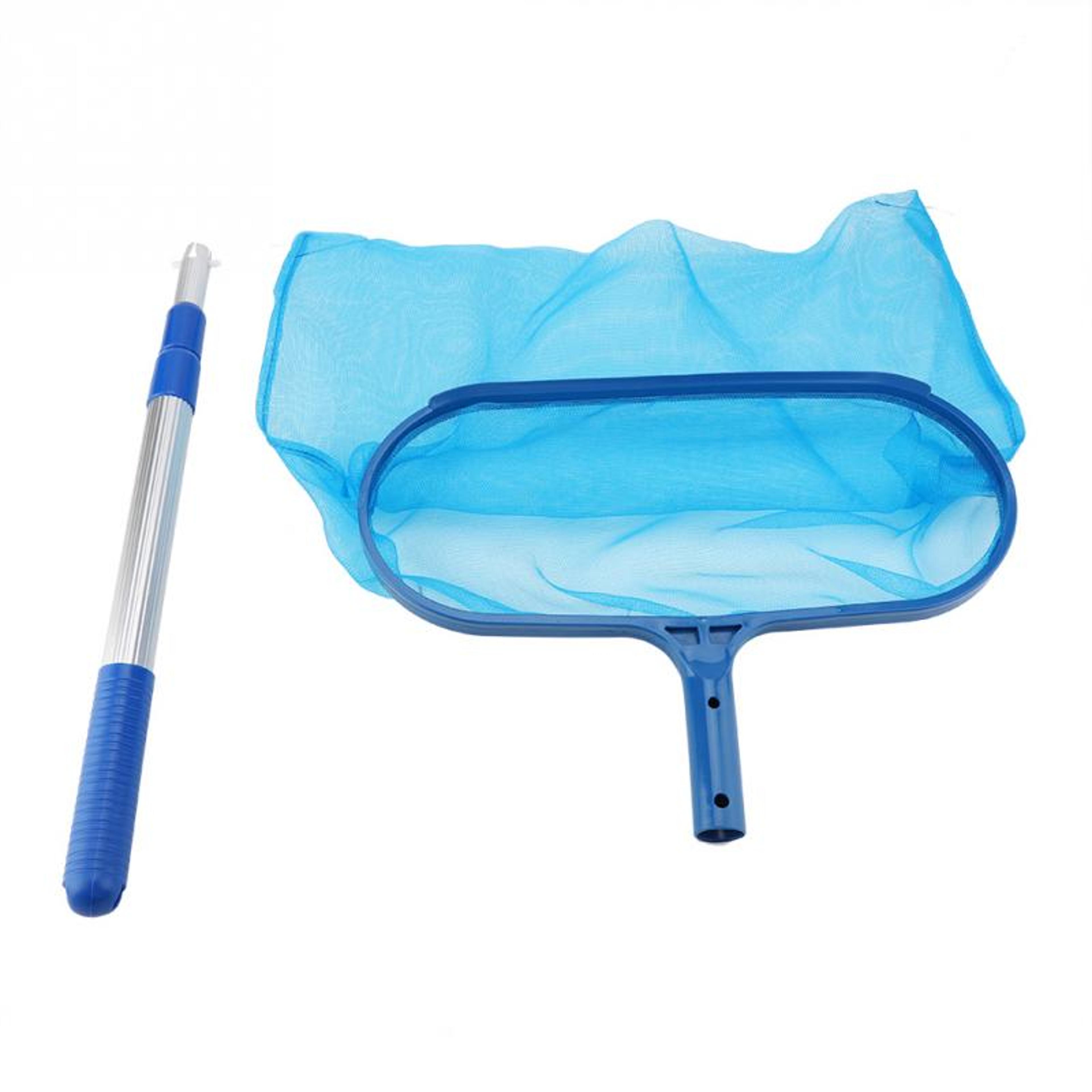 deep pool skimmer net with telescopic pole for easy leaf cleaning