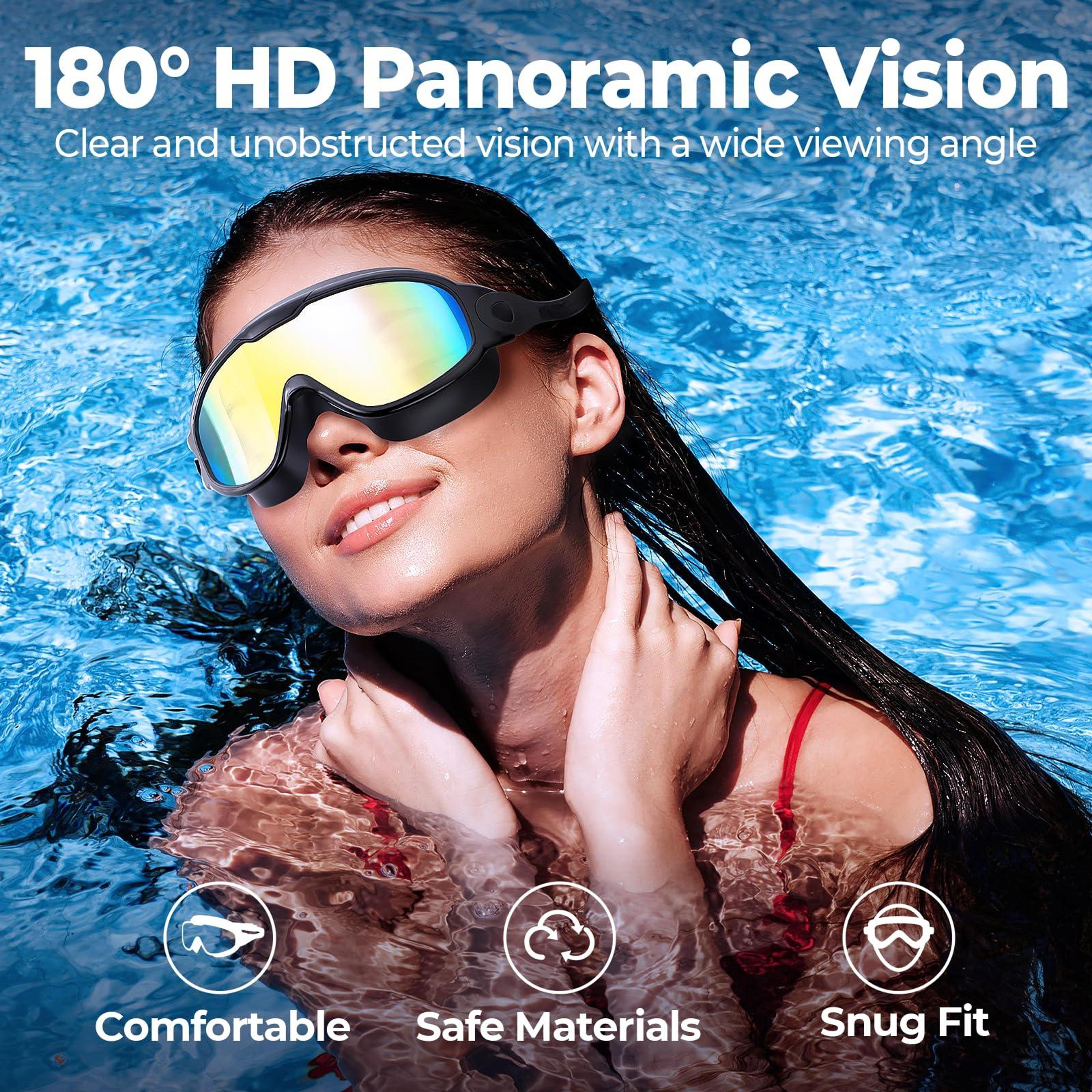 wide view anti fog swimming goggles for adults uv protection pool goggles