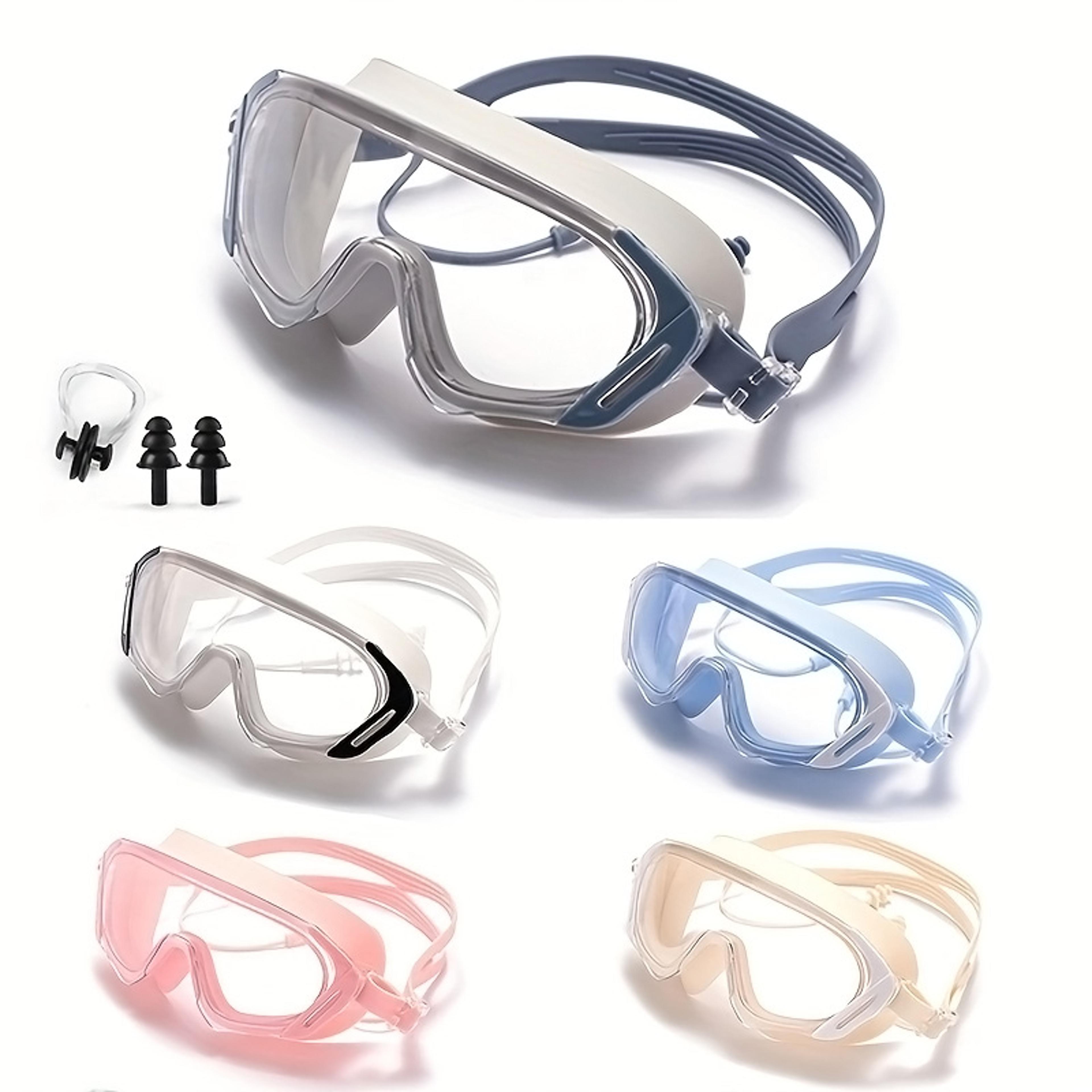 wide view anti fog swimming goggles with earplugs for diving and water sports