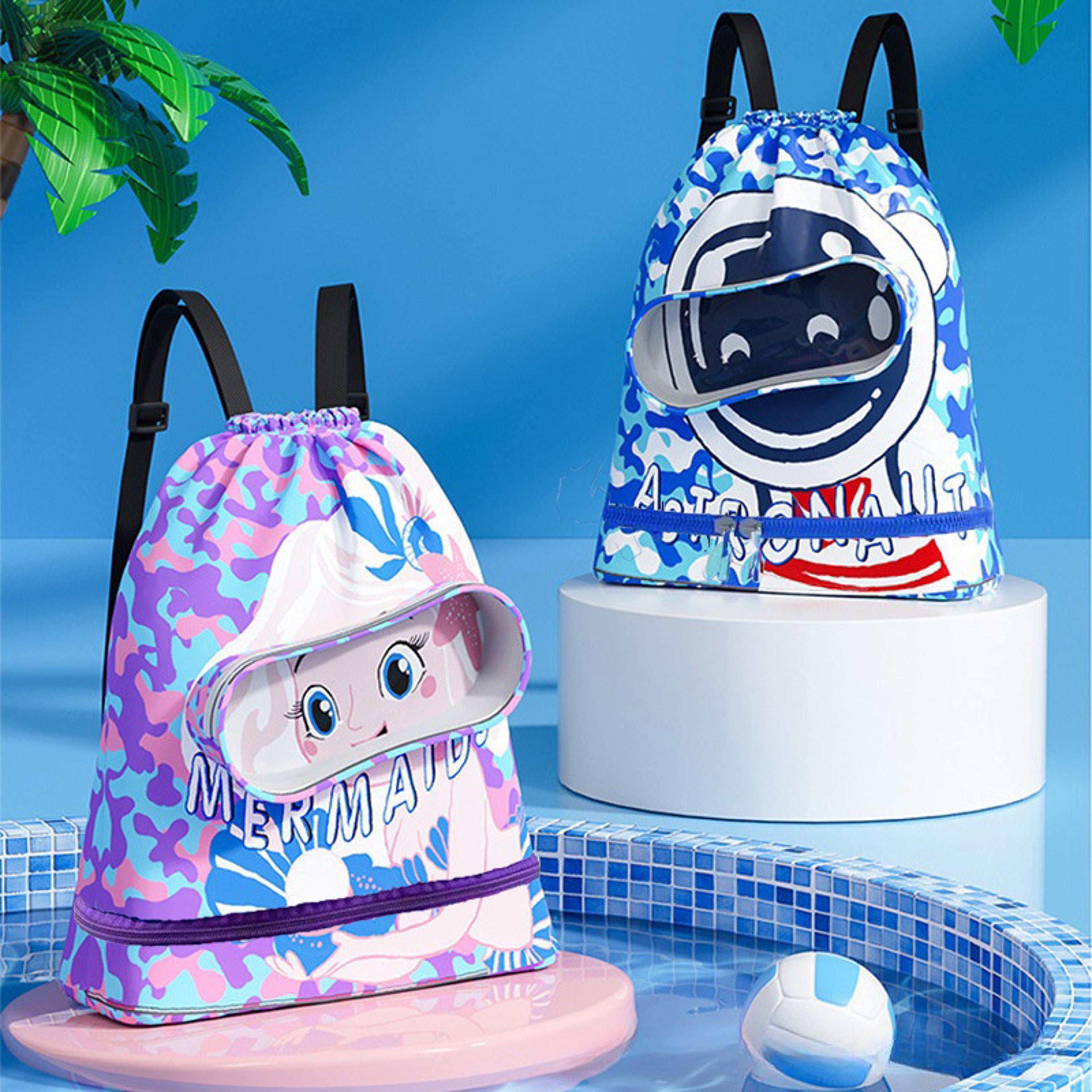 kids waterproof swimming backpack wet dry separation bag large capacity travel pack