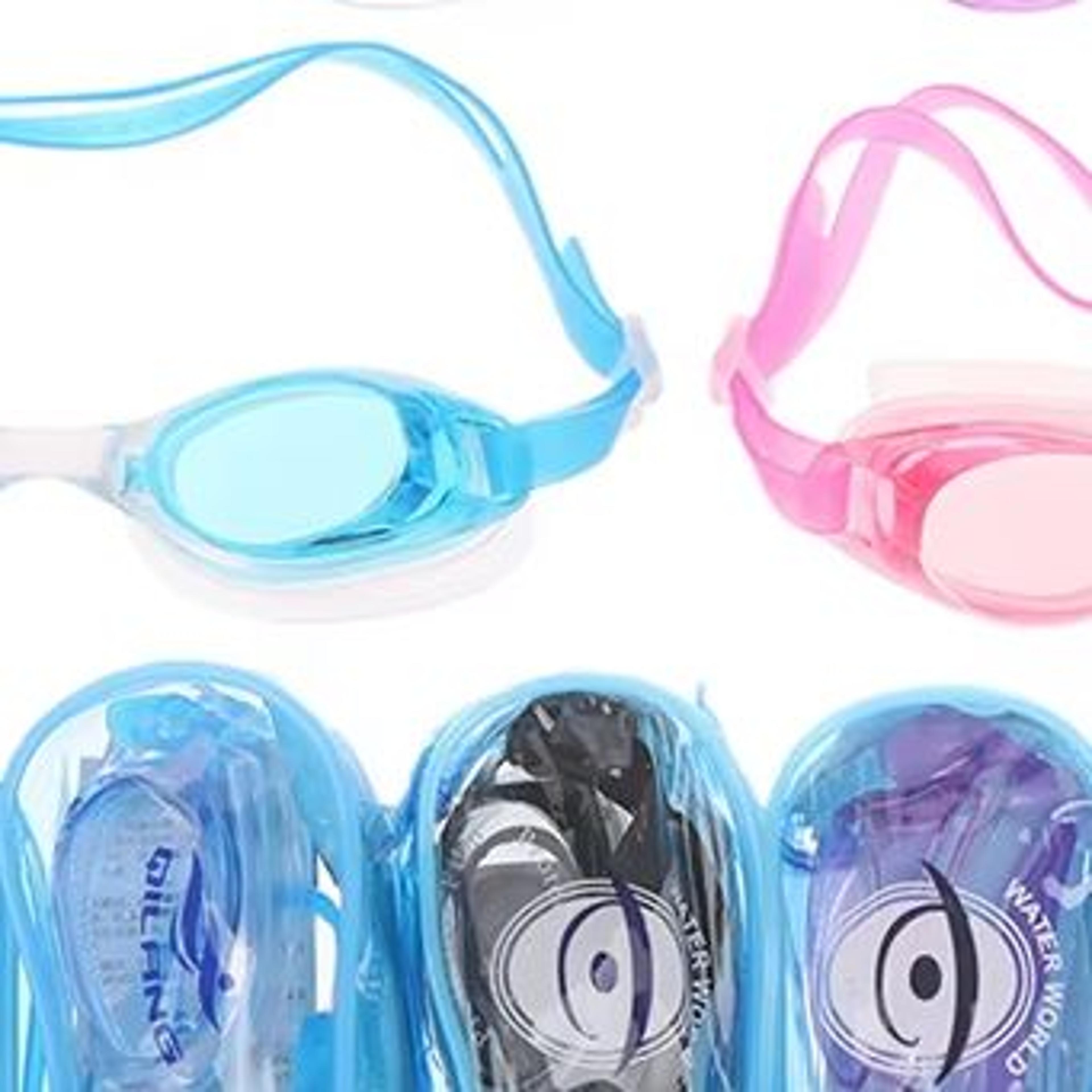 kids swimming goggles anti fog waterproof swim glasses with earplugs and pvc carry bag