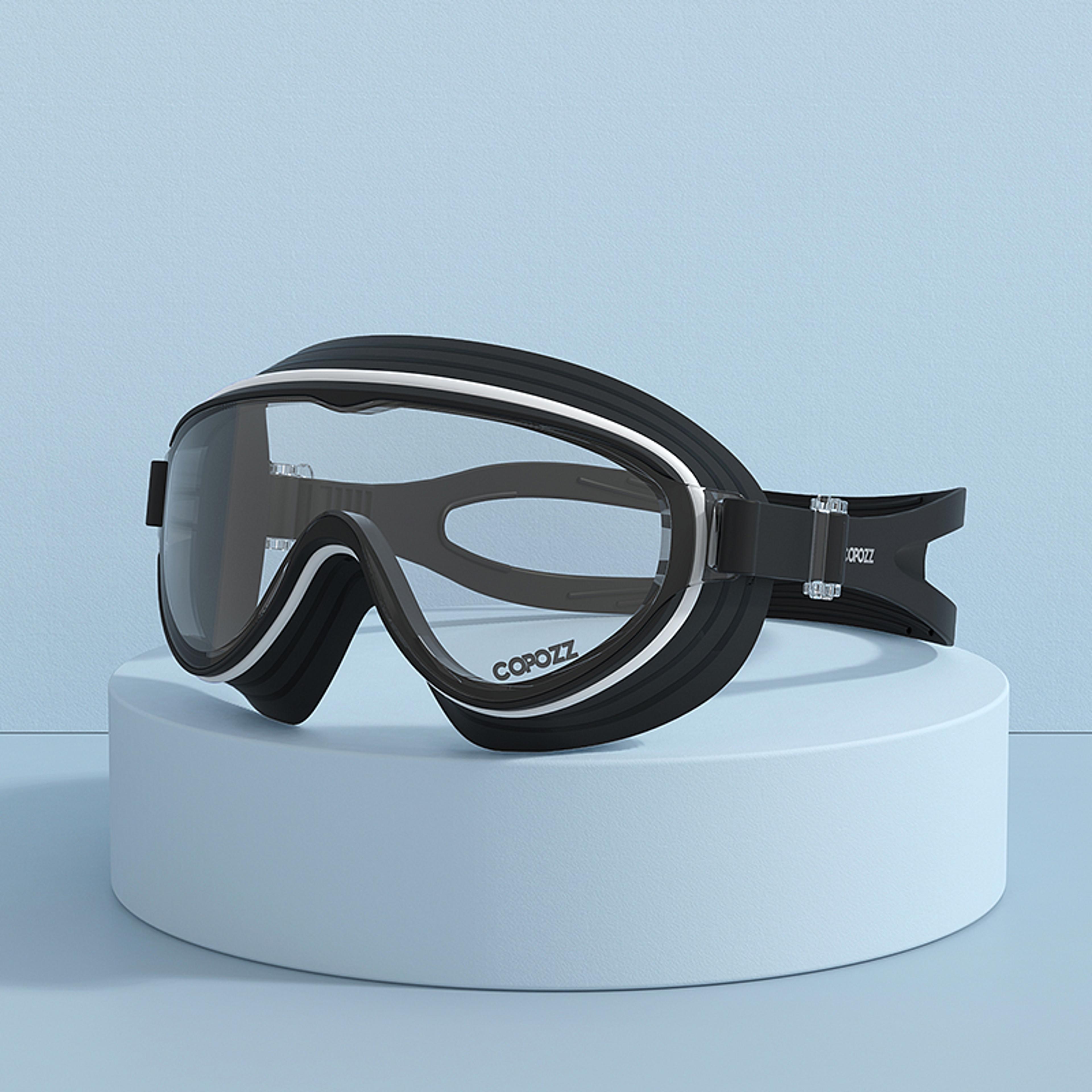 large frame anti fog swimming goggles for adults with comfortable uv protection