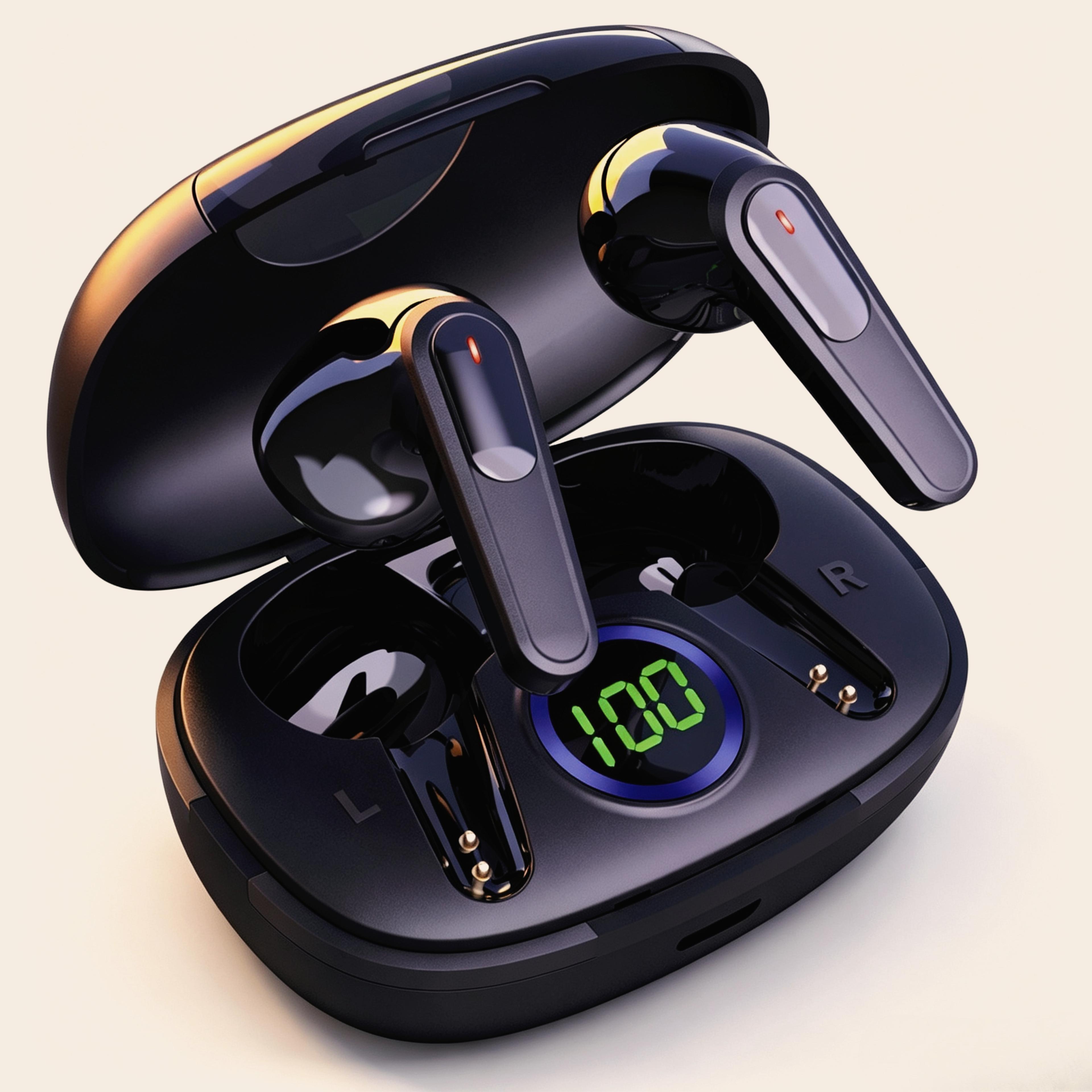 mini slim wireless bluetooth earbuds with noise reduction and clear call mic