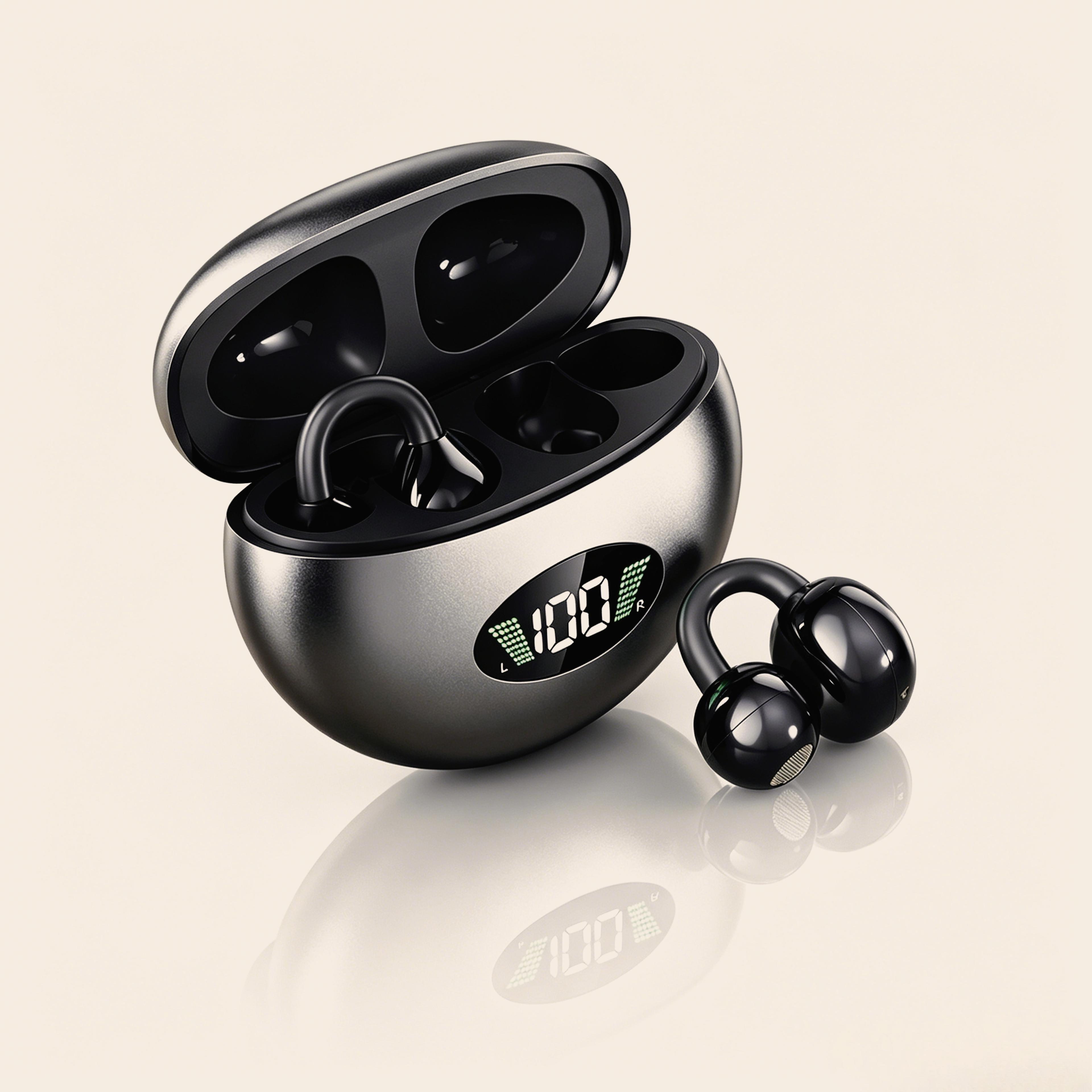 clip on bluetooth wireless earphones with high fidelity sound and hands free calling