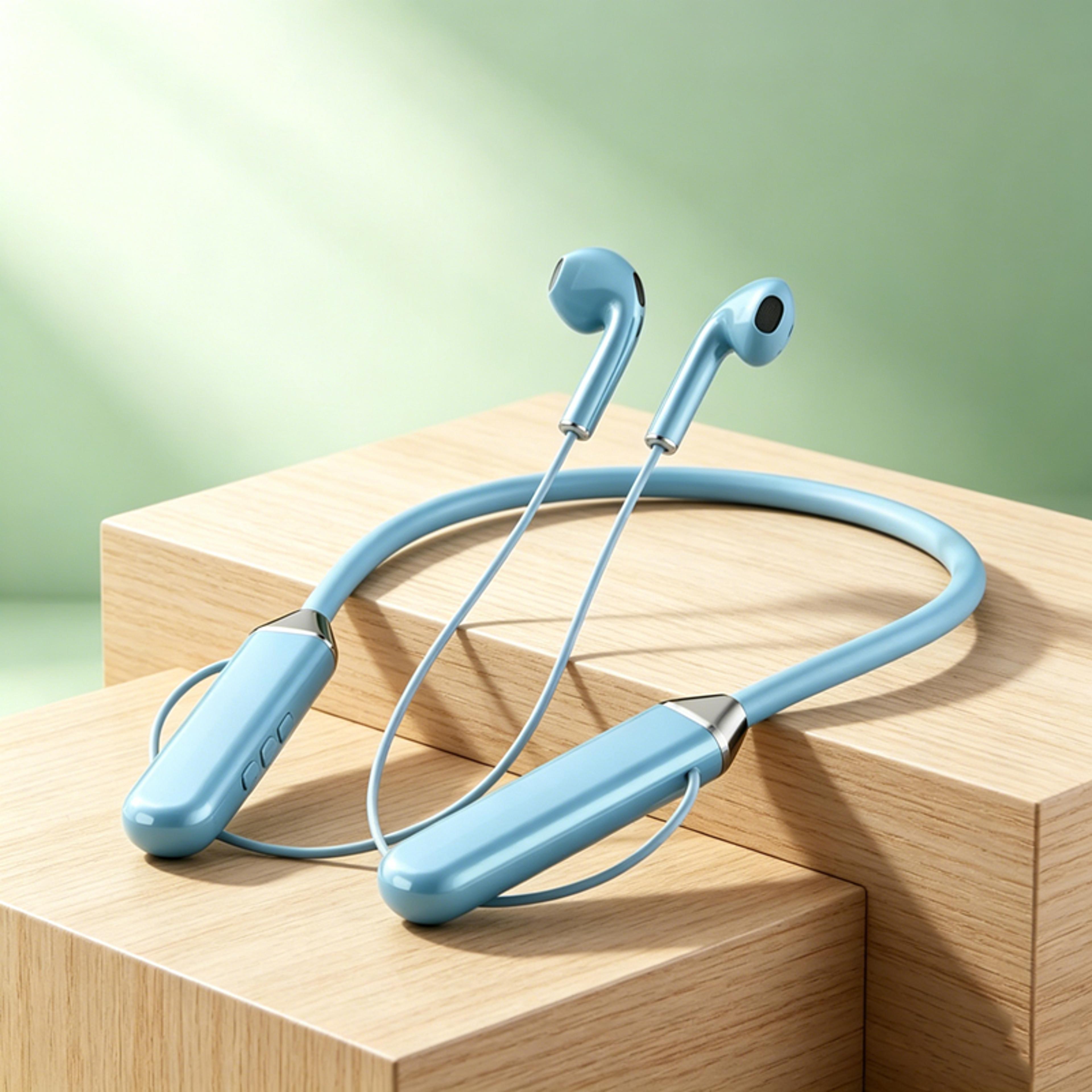 wireless bluetooth neckband earphones with led display waterproof sports headphones