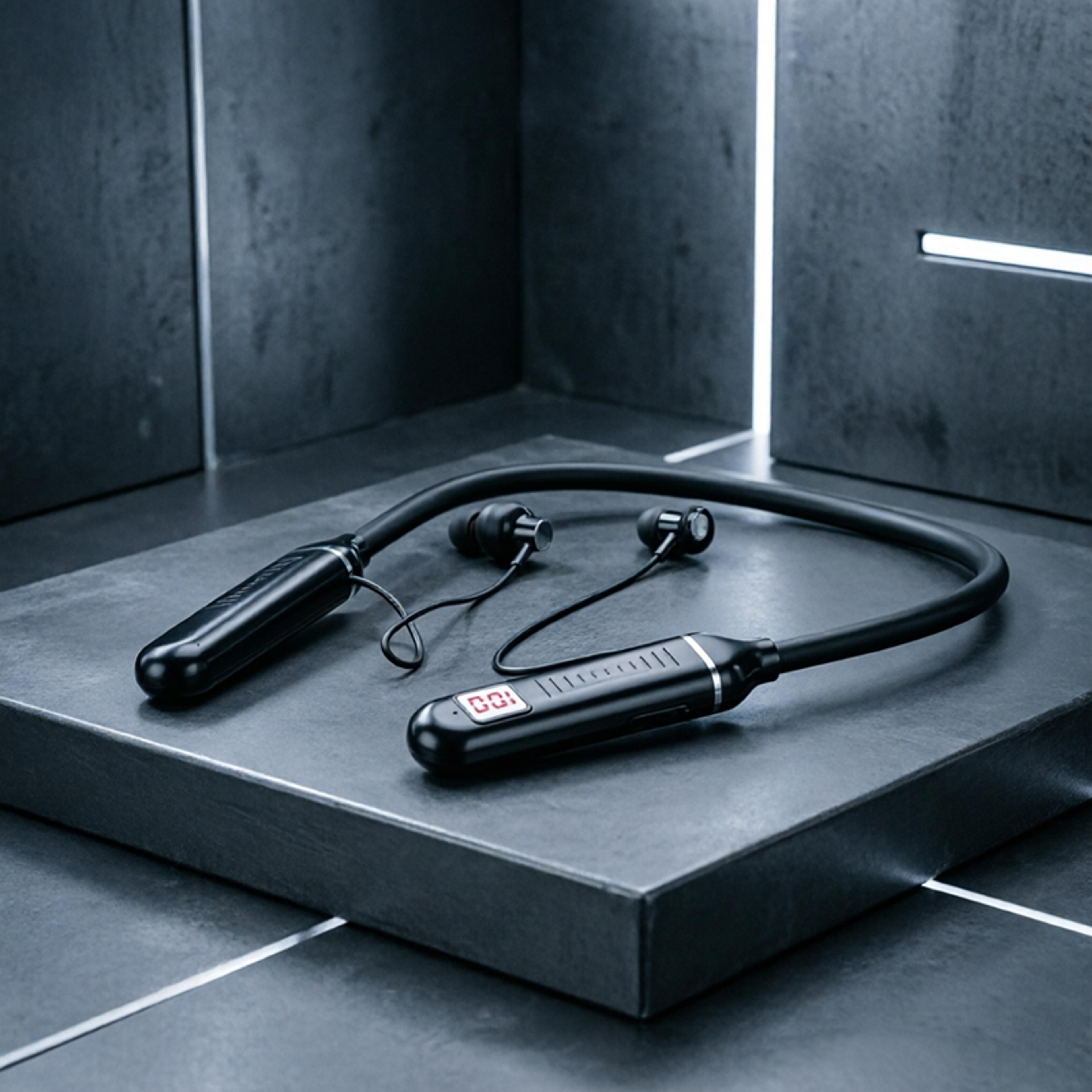bluetooth wireless neckband earphones with noise cancelling mic sport waterproof headset