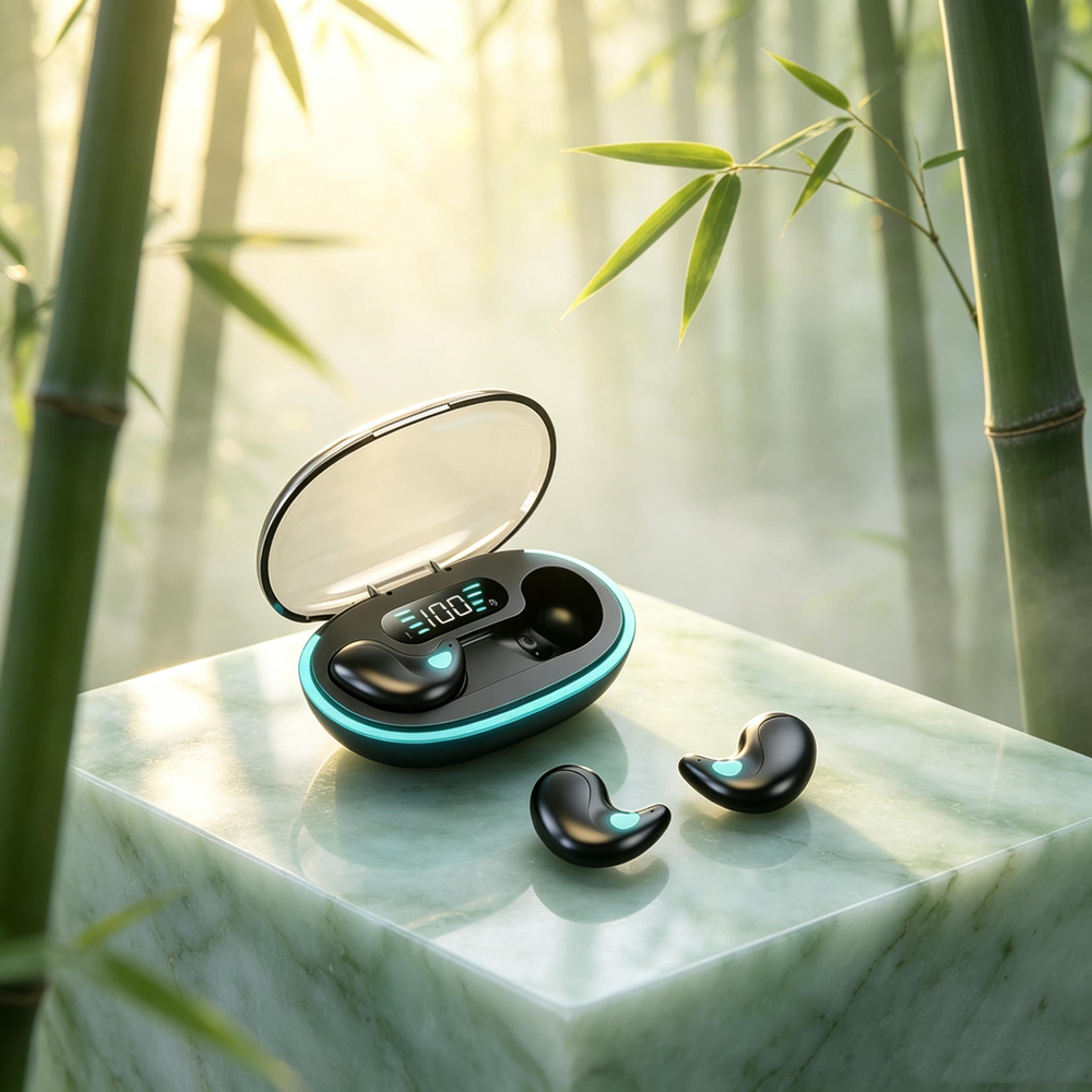 mini sleep wireless bluetooth earbuds with noise reduction mic and stereo sound