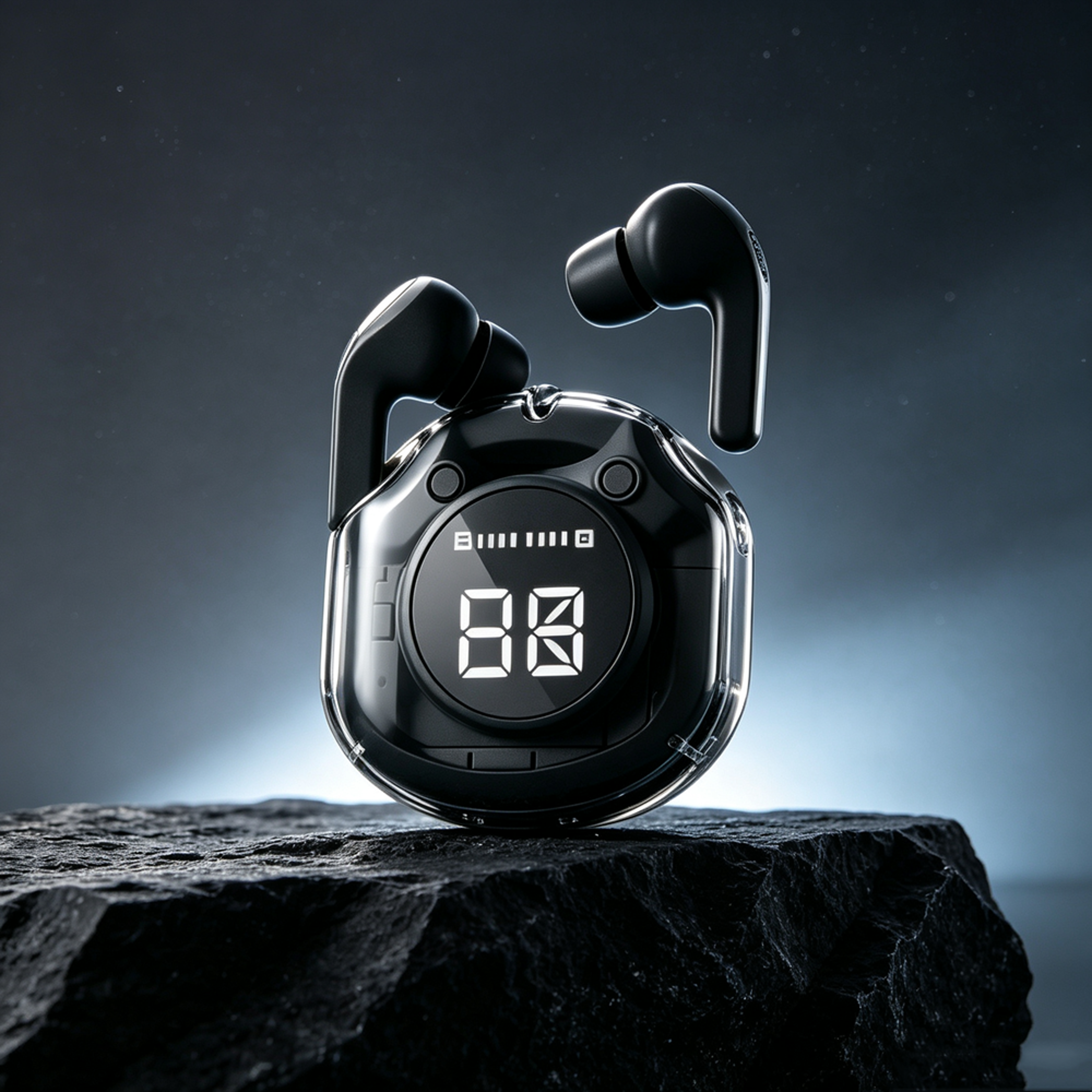 wireless bluetooth earbuds with led display touch control for sports and hd calls