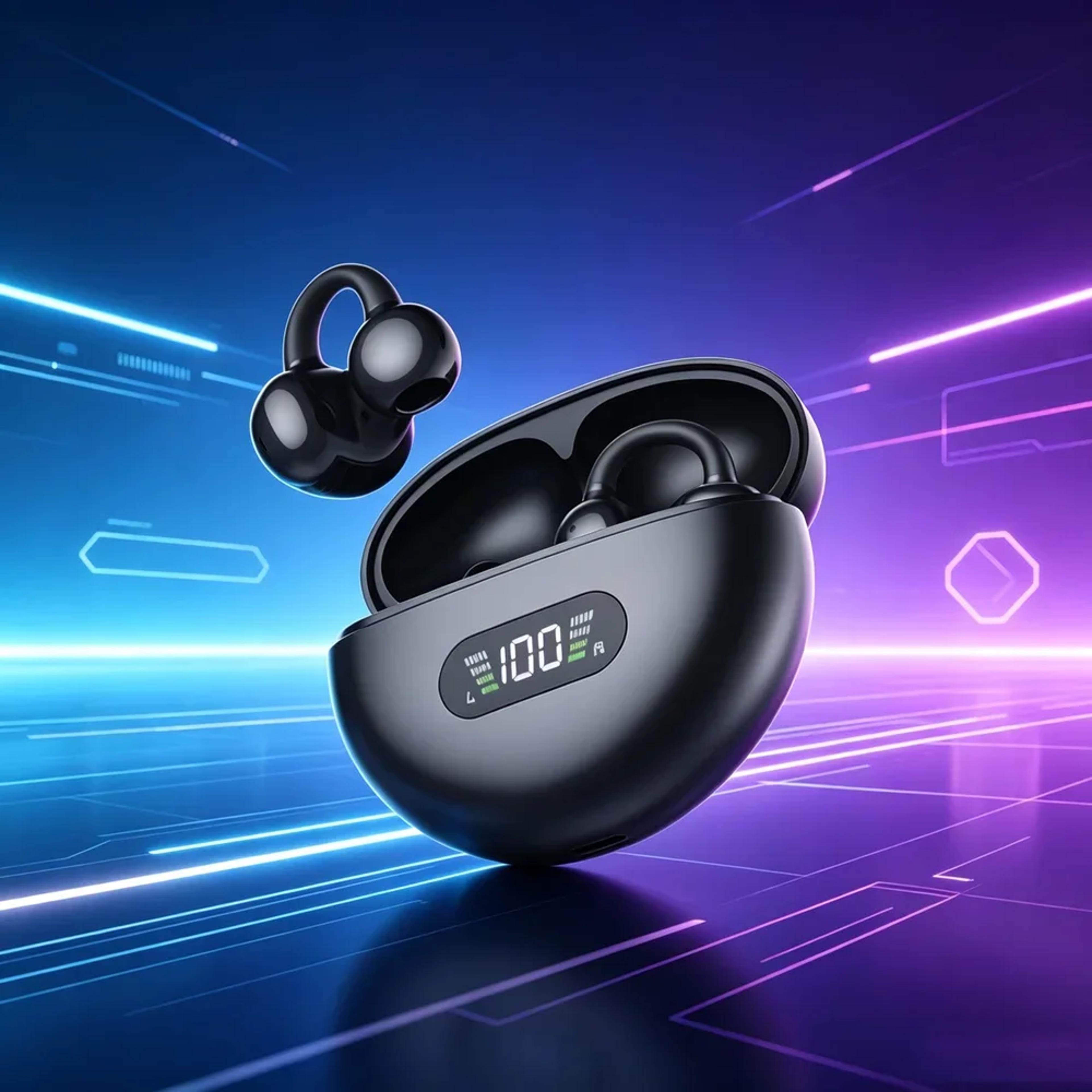 bluetooth bone conduction earphones clip on sport wireless headphones