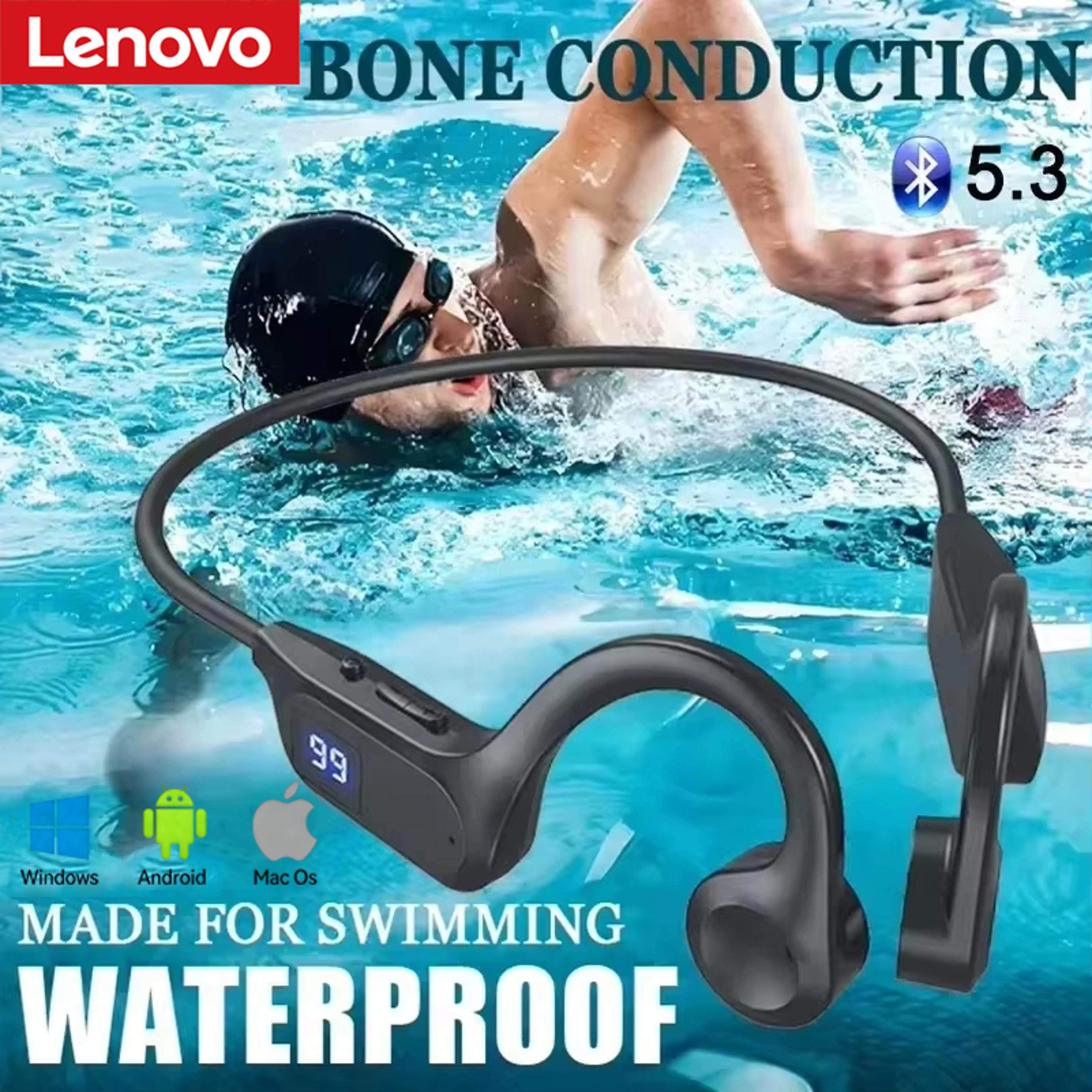 bone conduction bluetooth headphones waterproof wireless earphones with mic for sports running swimming