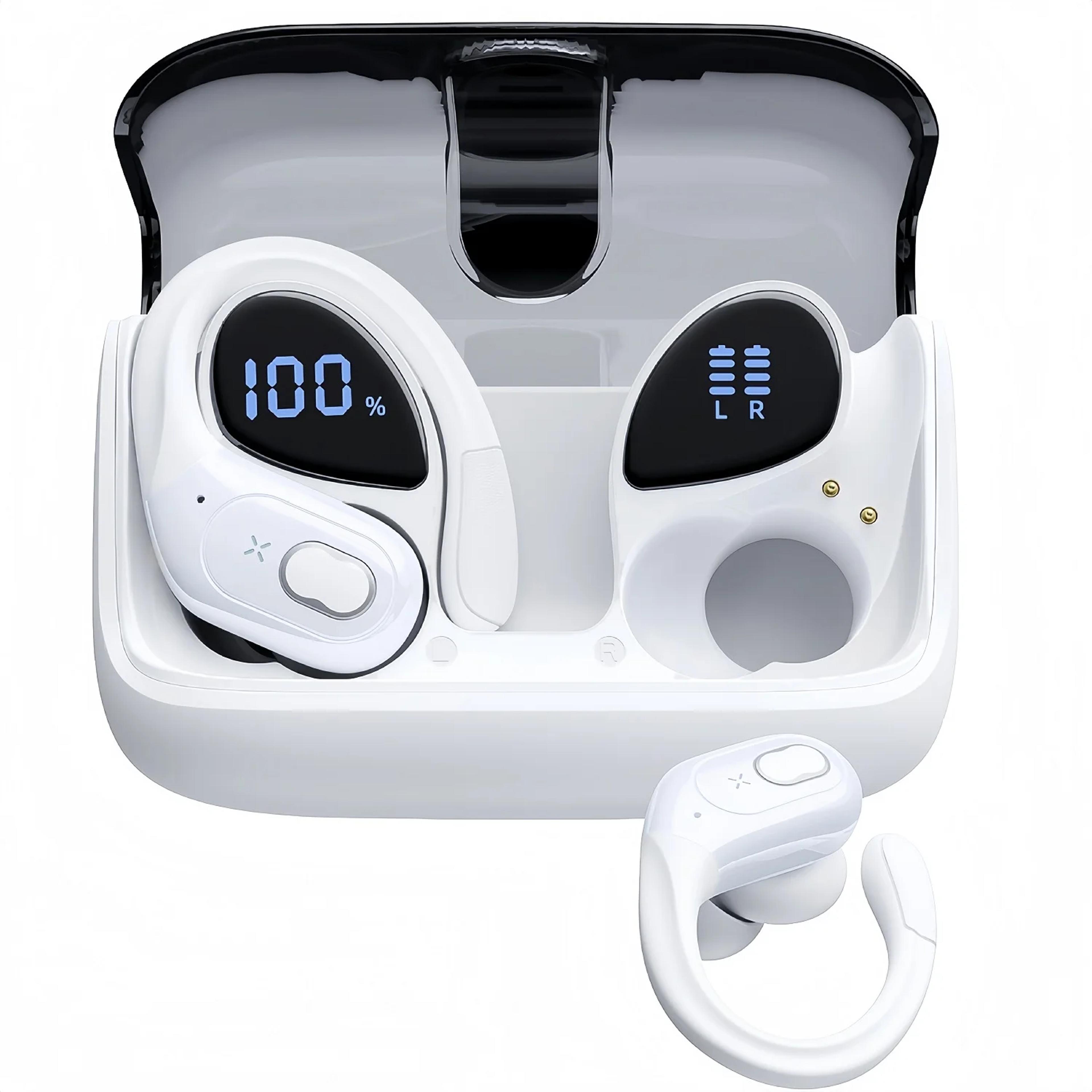 bluetooth sports earbuds noise reduction wireless headphones with ear hooks and mic