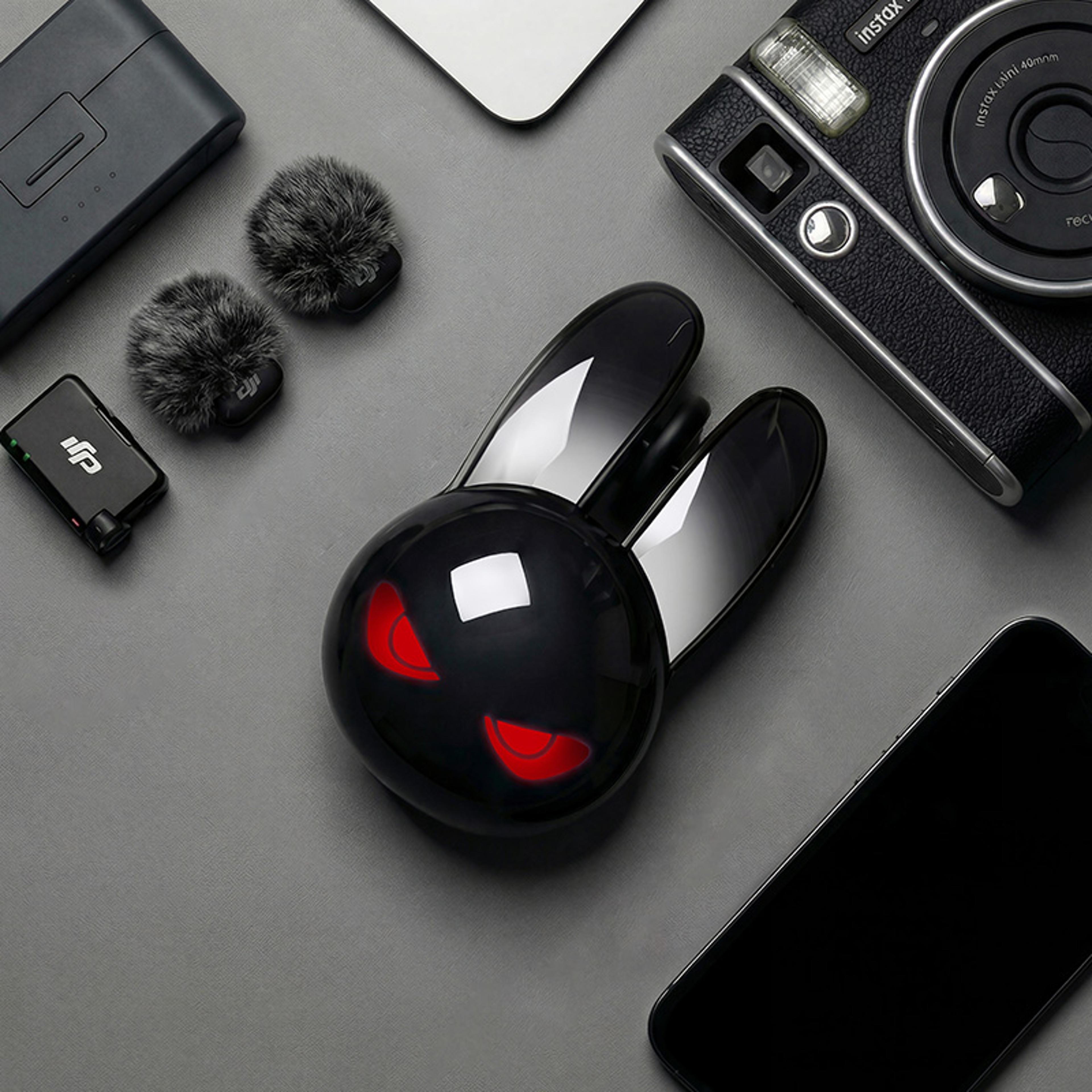 evil rabbit rgb wireless mouse silent rechargeable dual mode cute gaming mouse