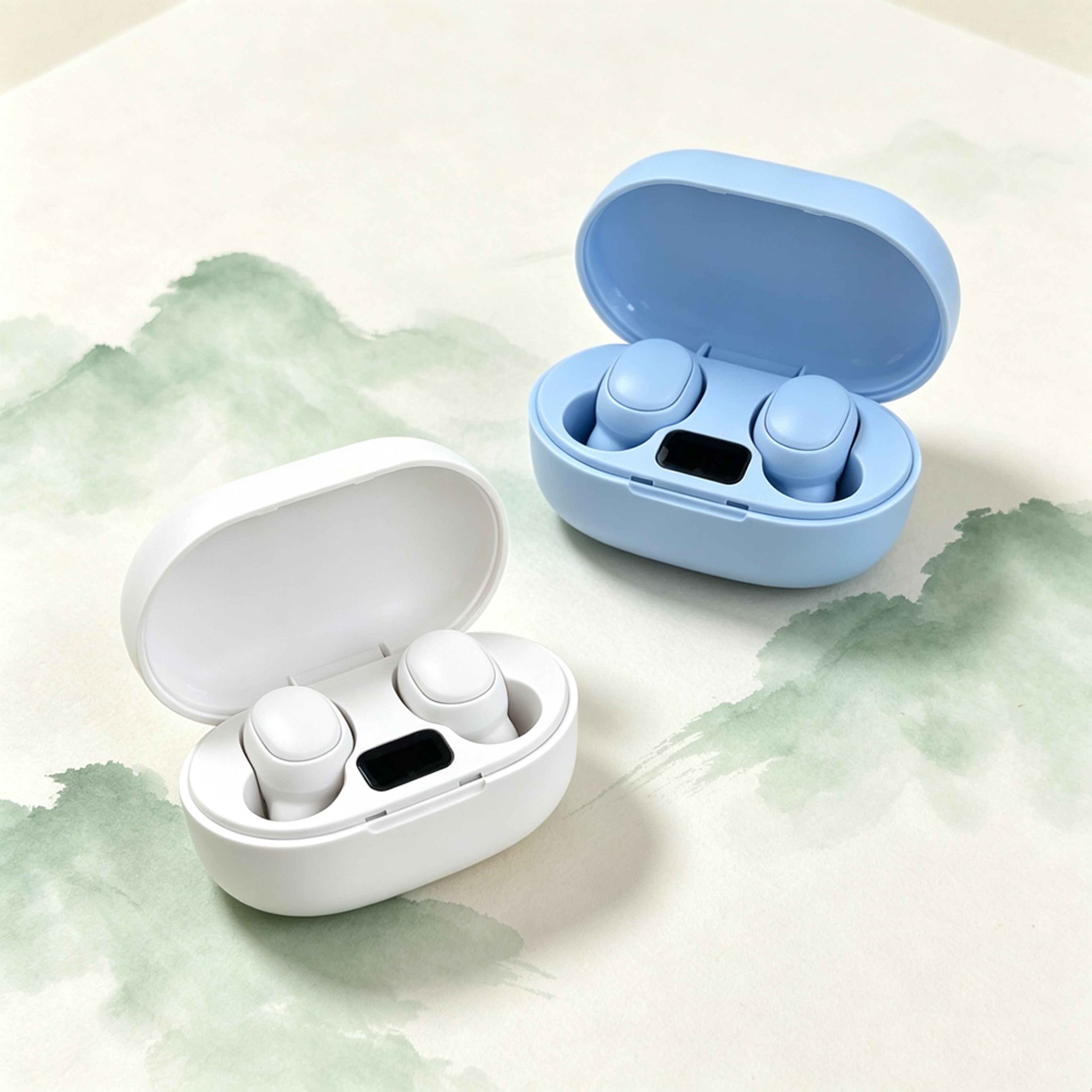 long lasting tws wireless earbuds with charging case