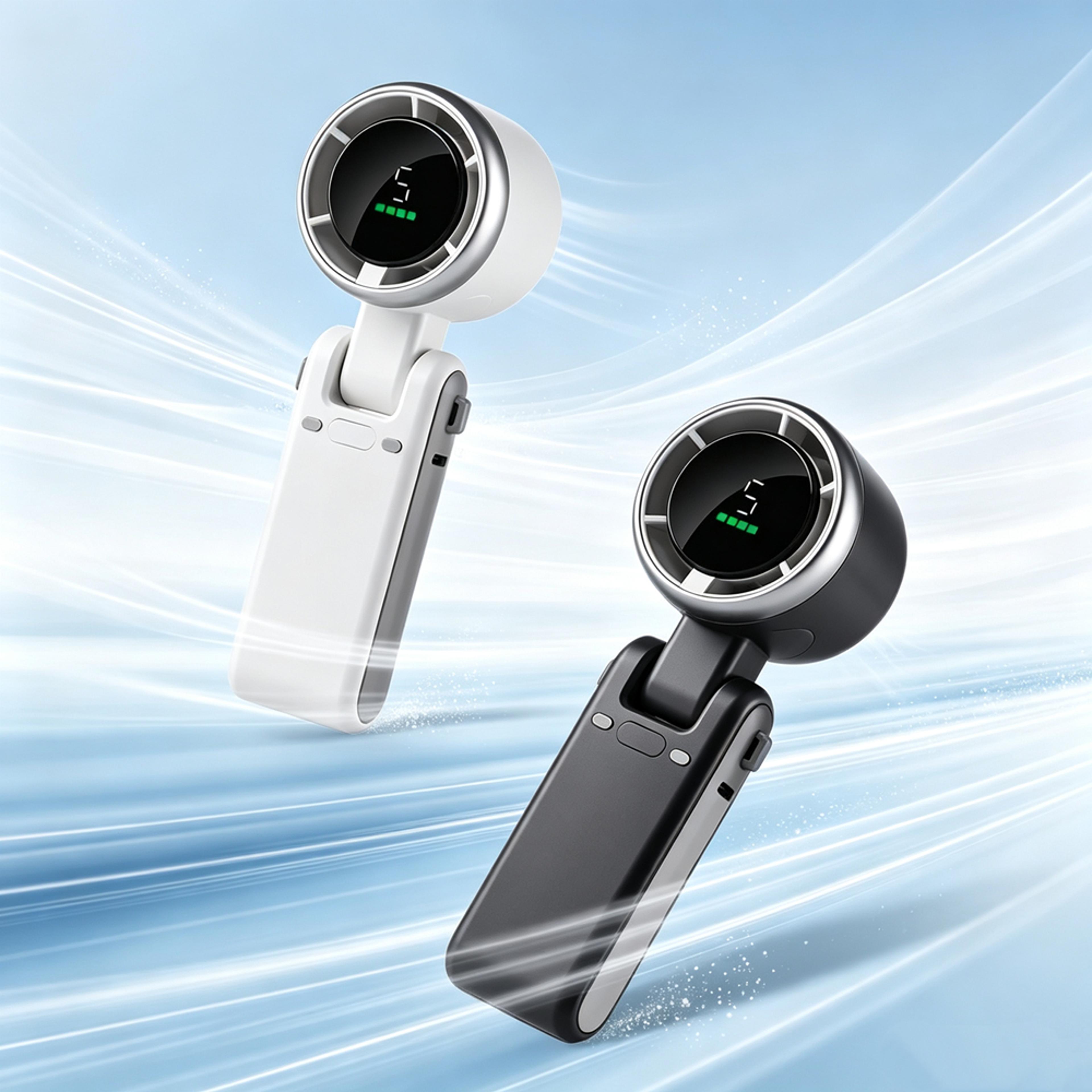 desk fan with phone holder quiet cooling & hands free video streaming