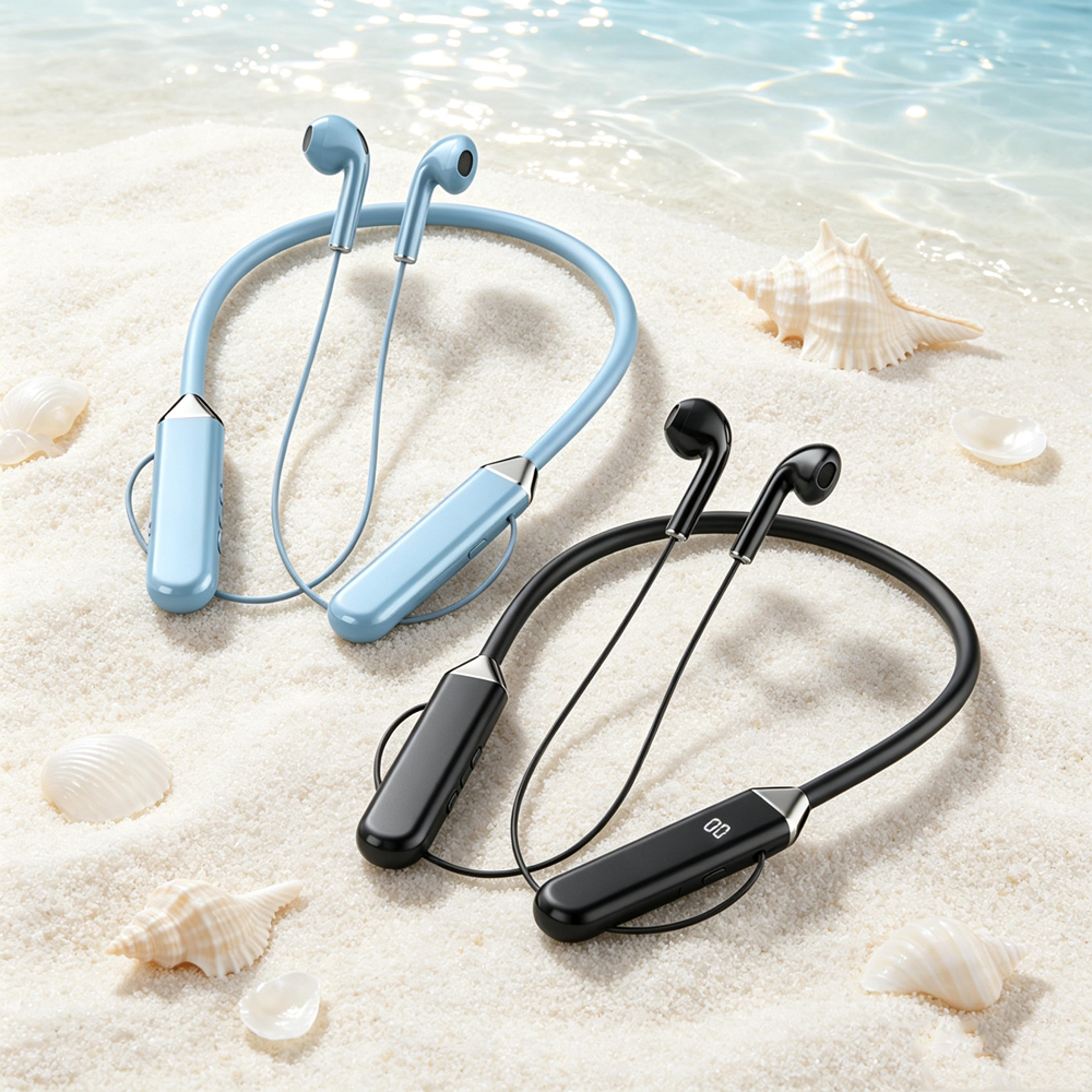 pulsepro wireless sports earbuds with adjustable secure fit hooks for running and workouts