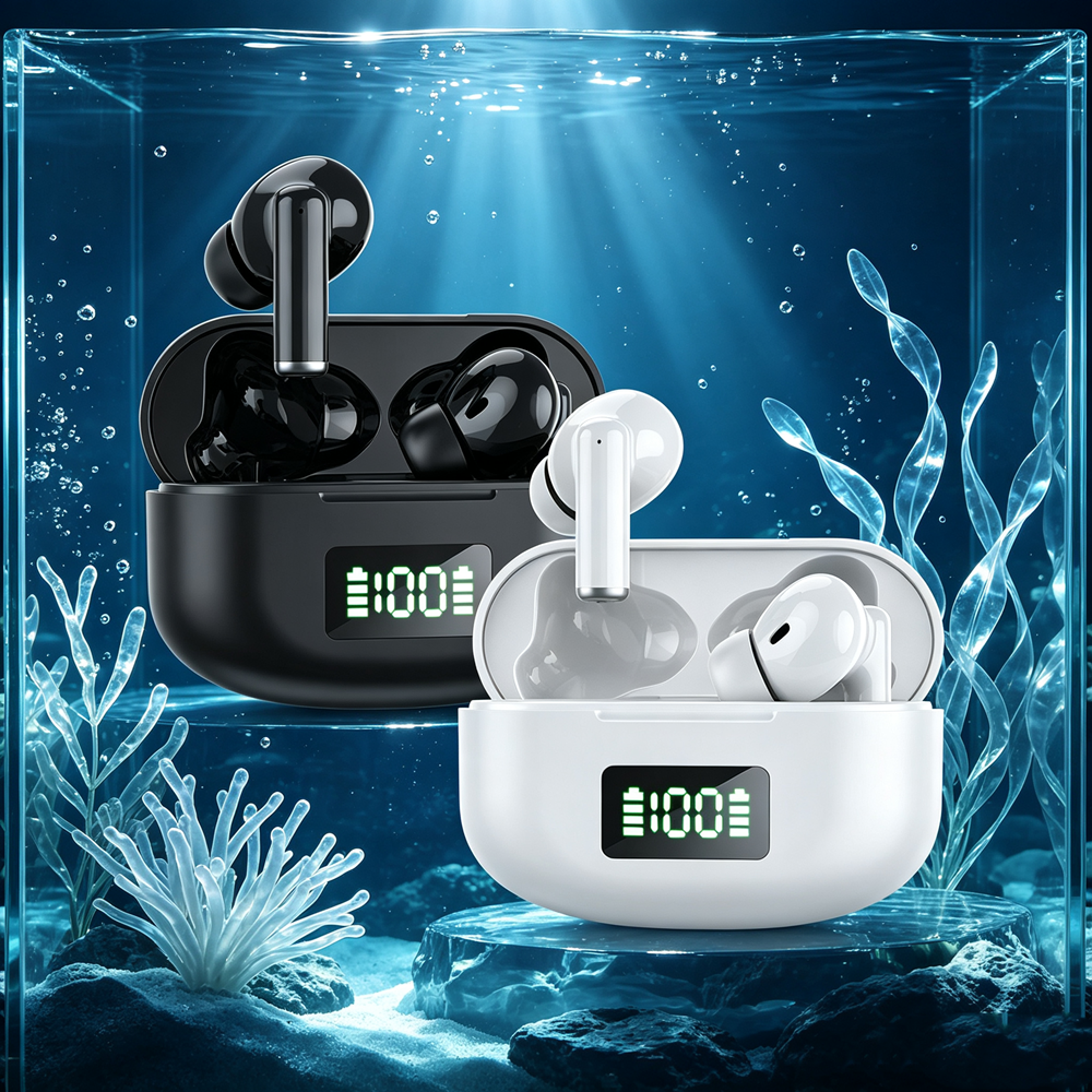 wireless bluetooth earphones with auto pause smart touch control and clear sound