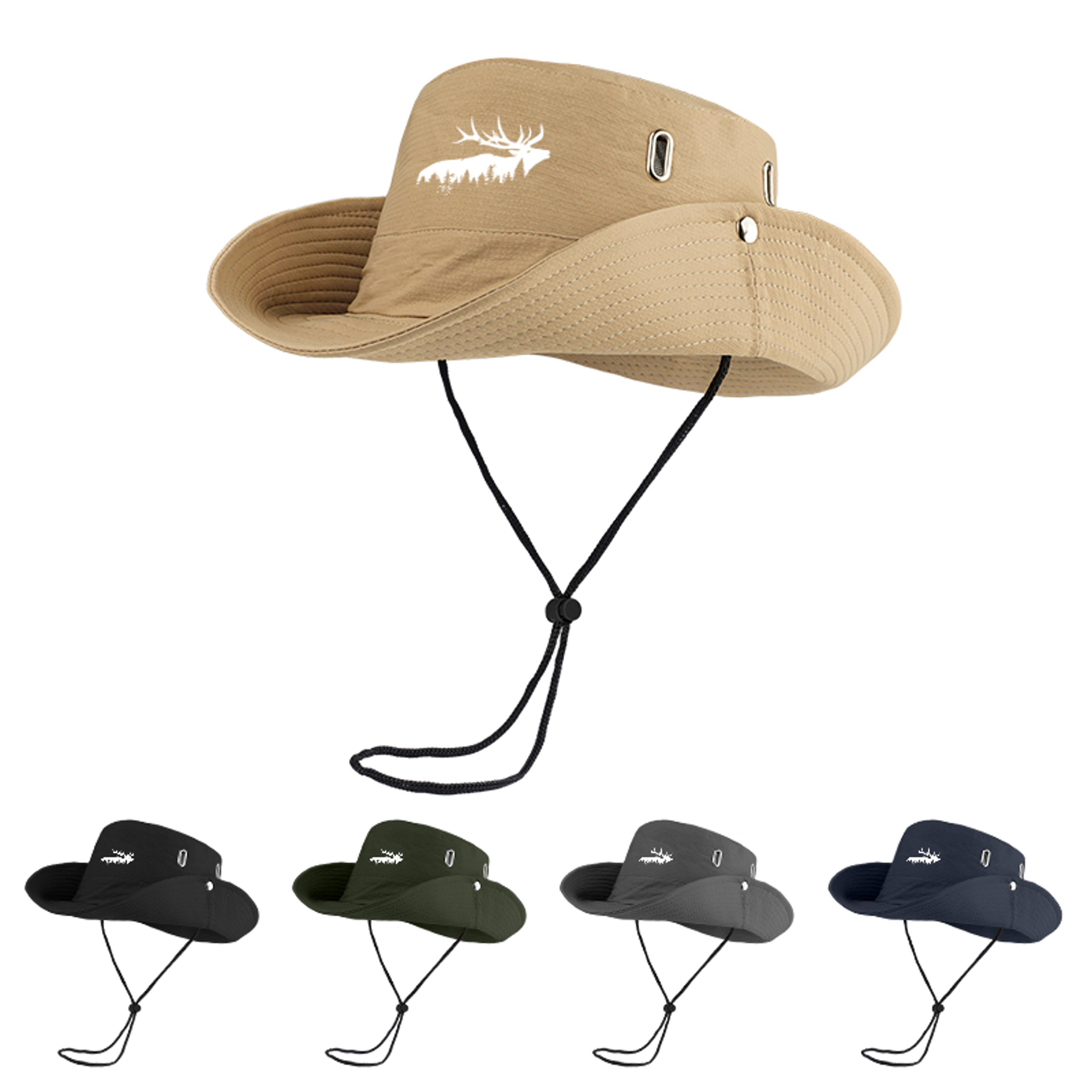 elk forest print outdoor sun hat wide brim bucket hat for hiking camping