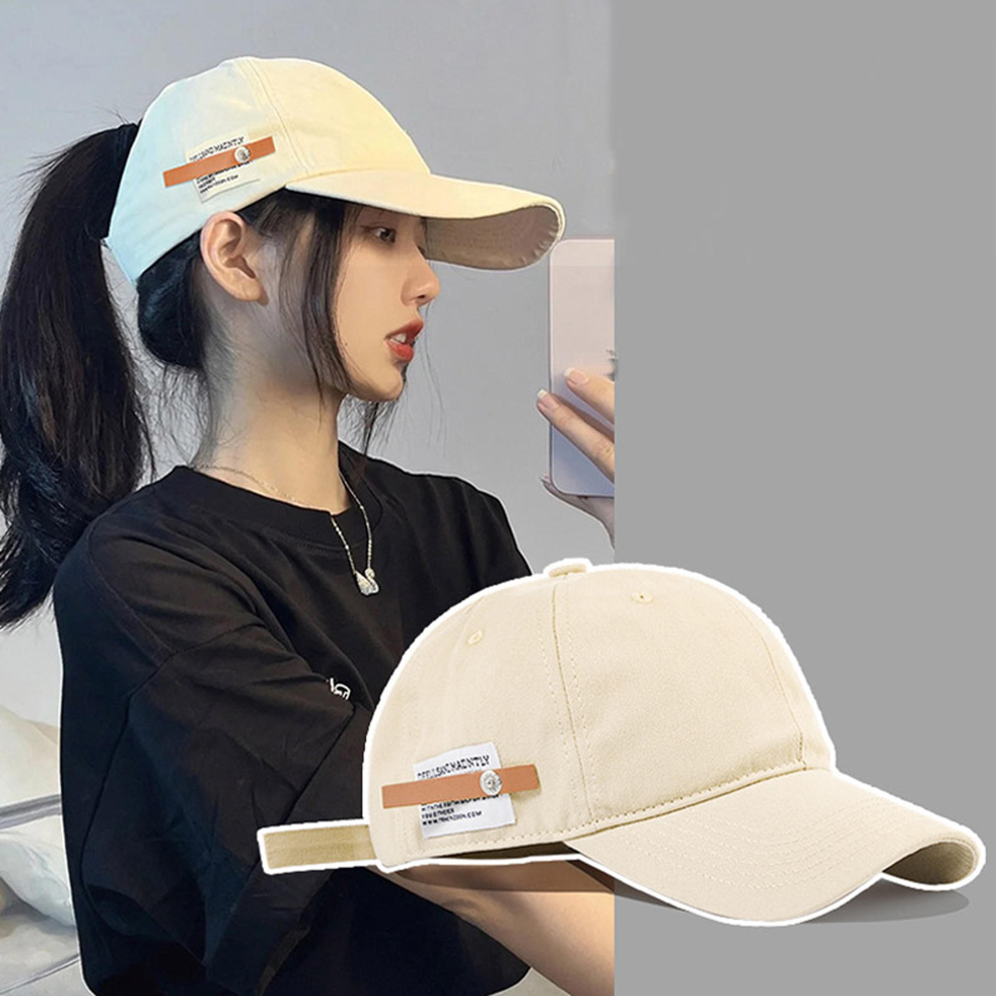 retro leather label baseball cap adjustable unisex snapback hat for outdoor sports