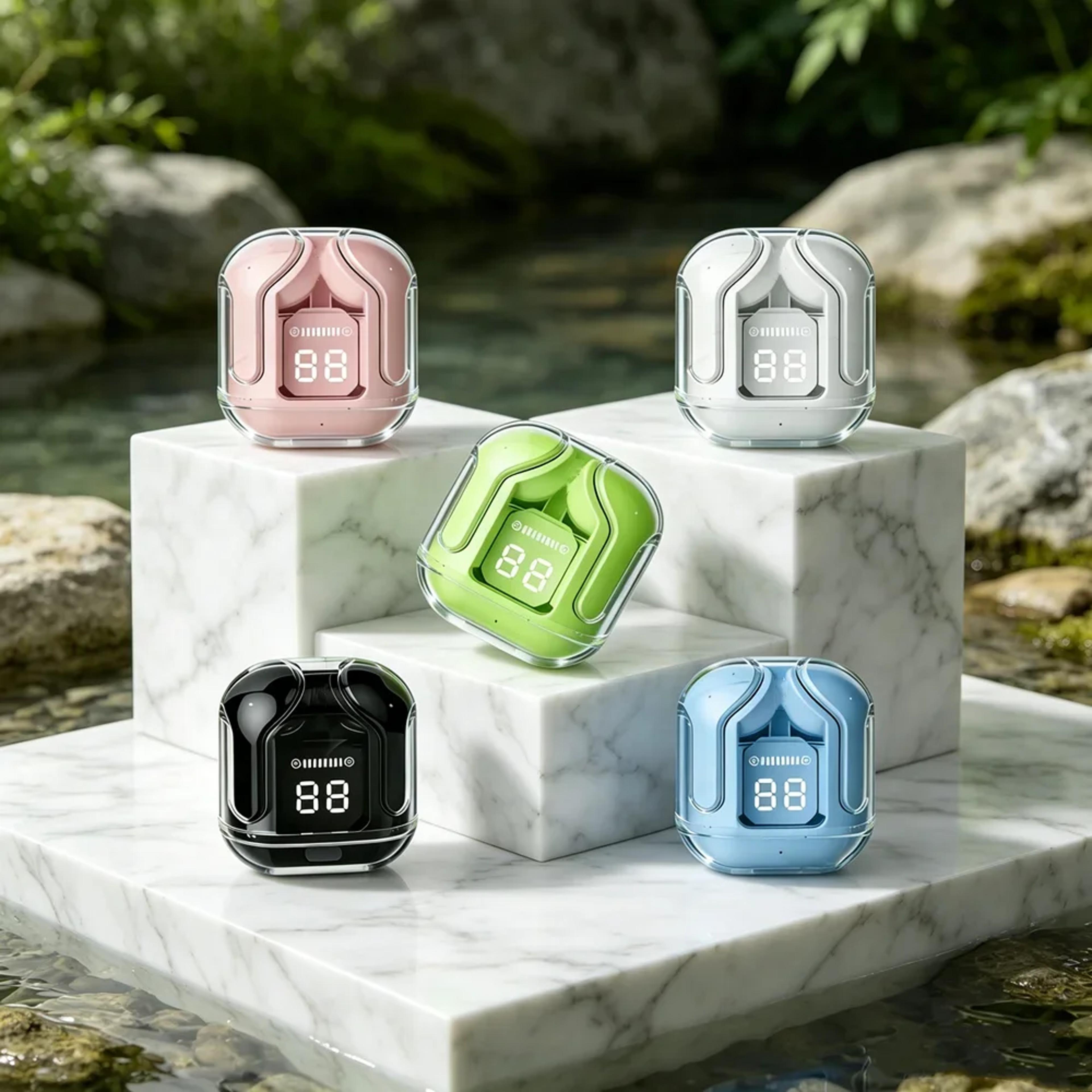 wireless mini earbuds with led display bluetooth tws stereo sound headphones