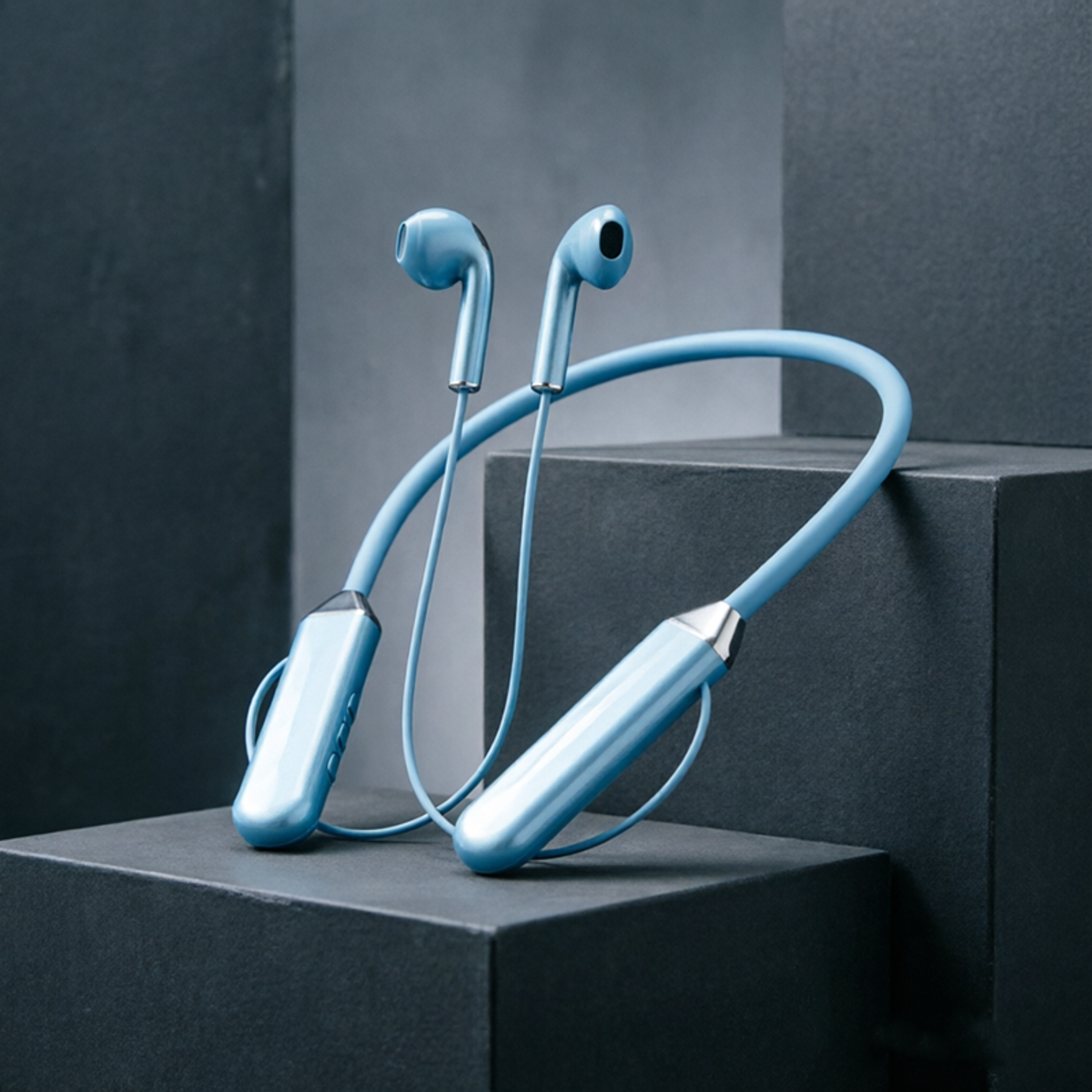 wireless bluetooth neckband earphones with led display waterproof sport headset