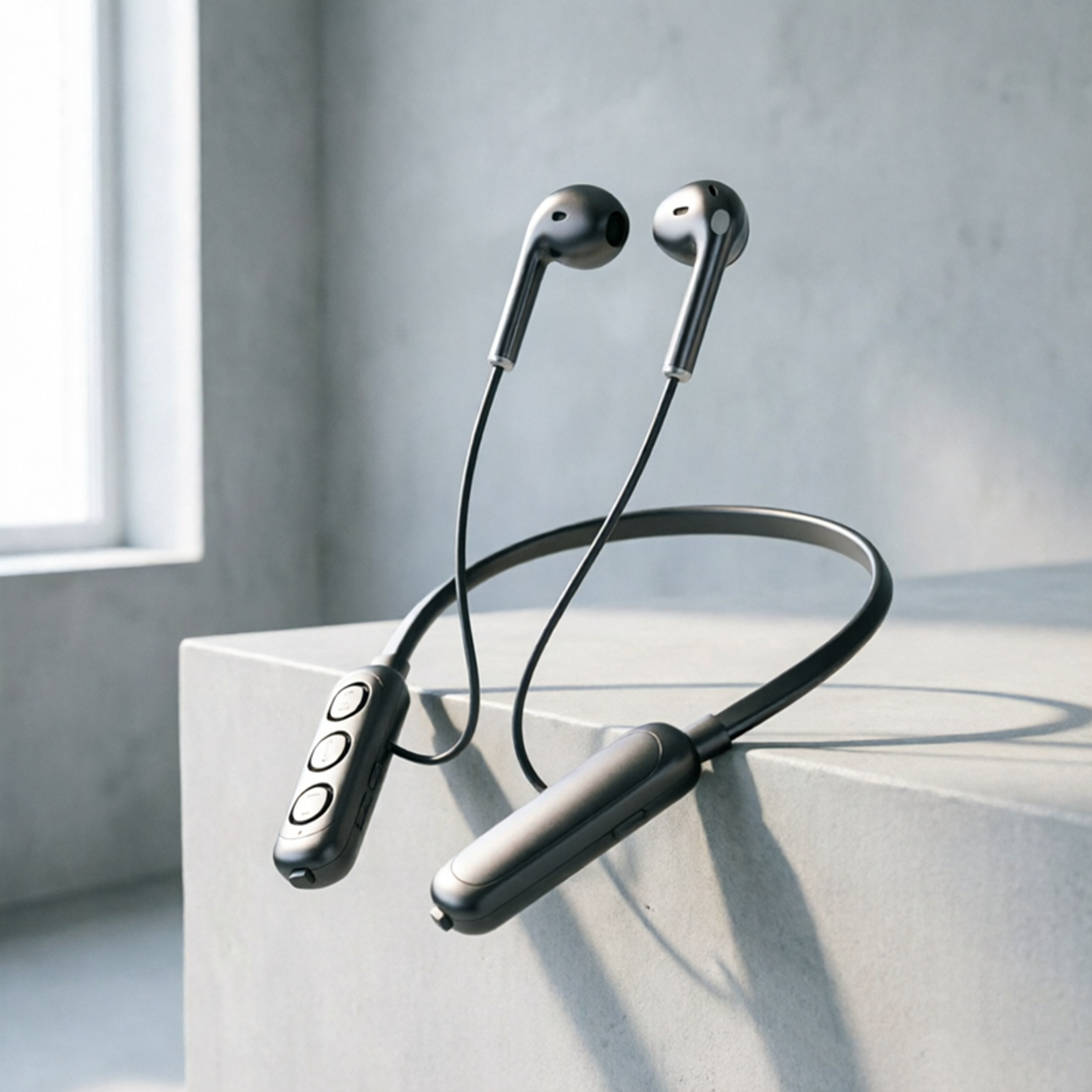 wireless neckband earphones with mic stereo sound hands free headset