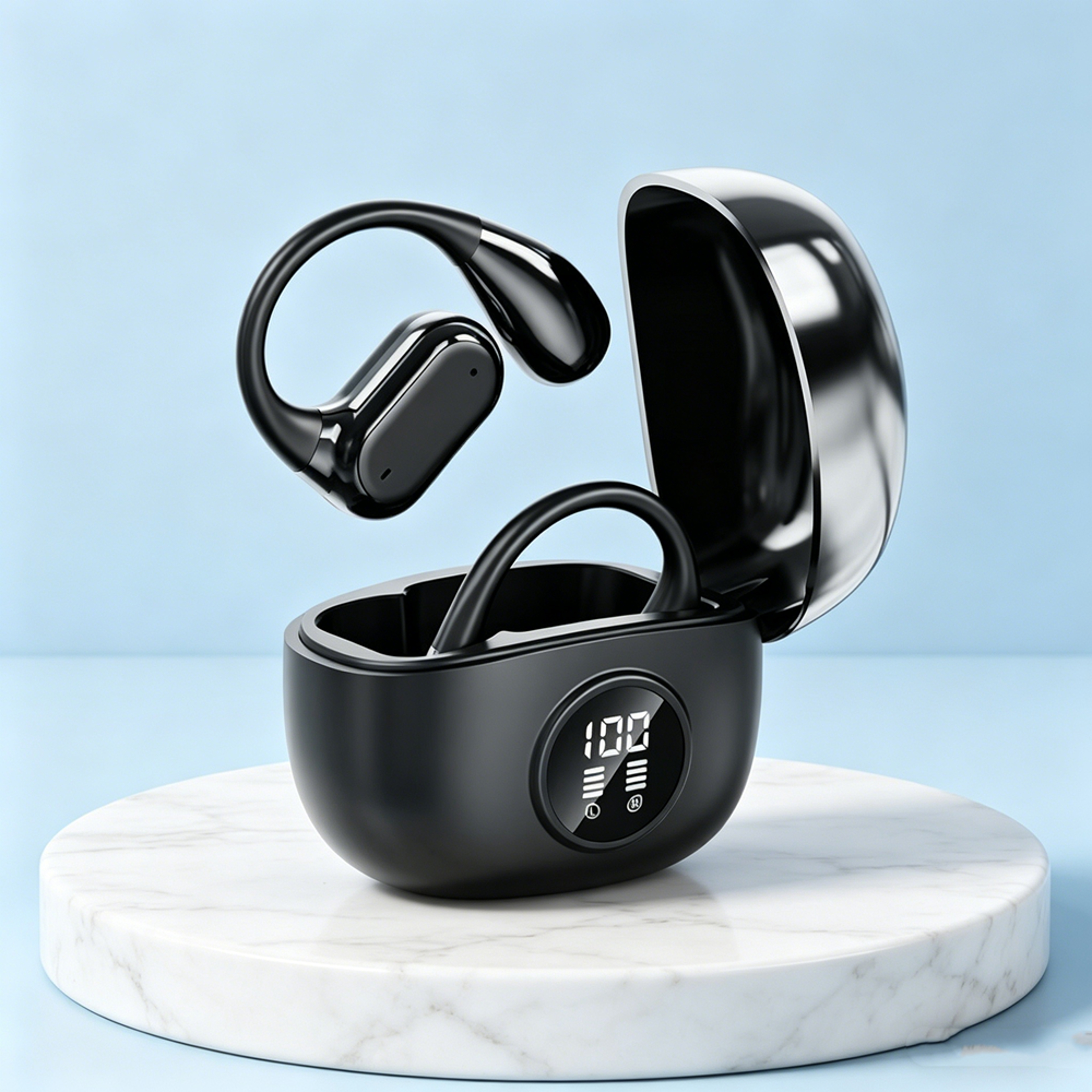 clip on wireless sports headphones deep bass bluetooth earbuds for active lifestyle