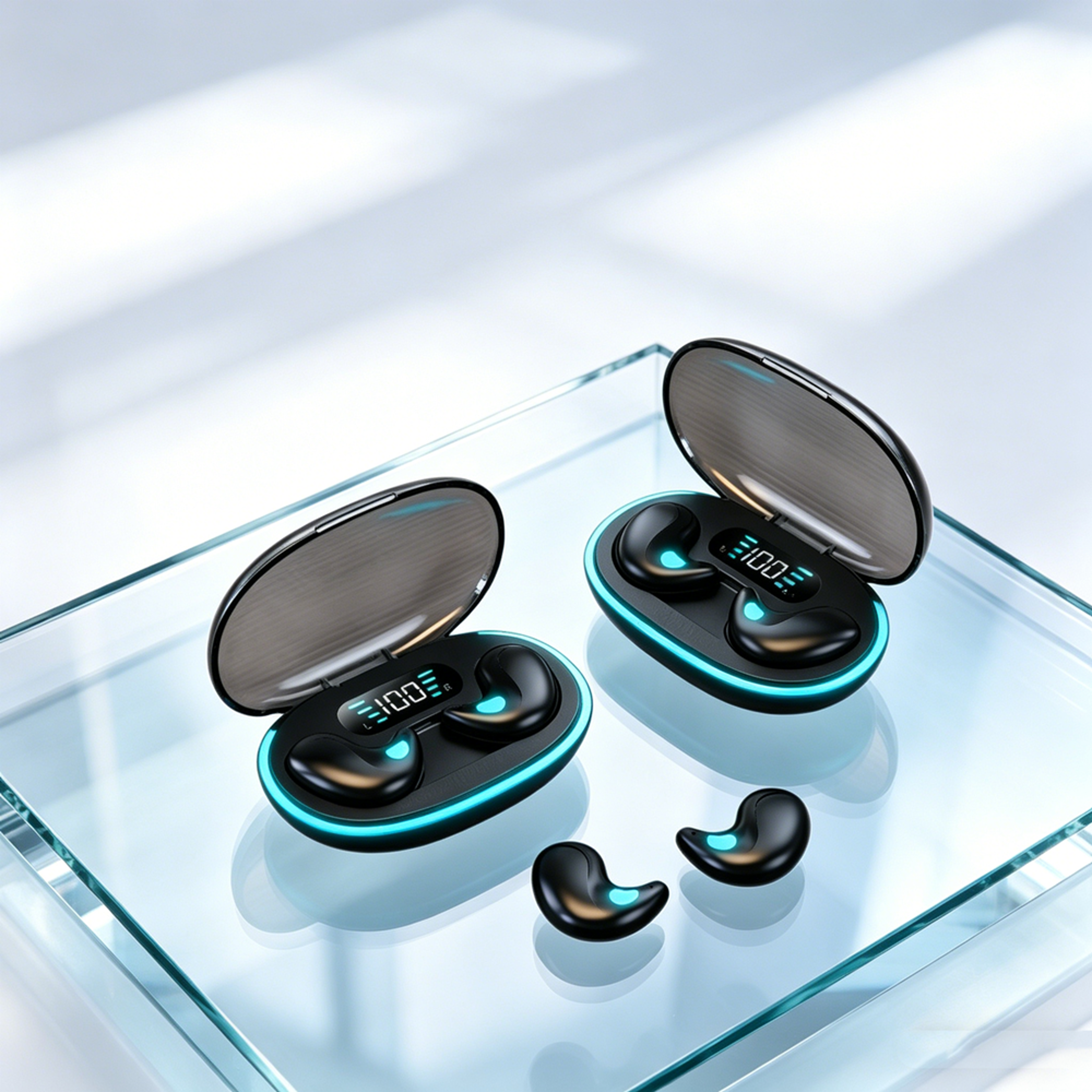mini wireless earbuds bluetooth noise cancelling sports headphones
