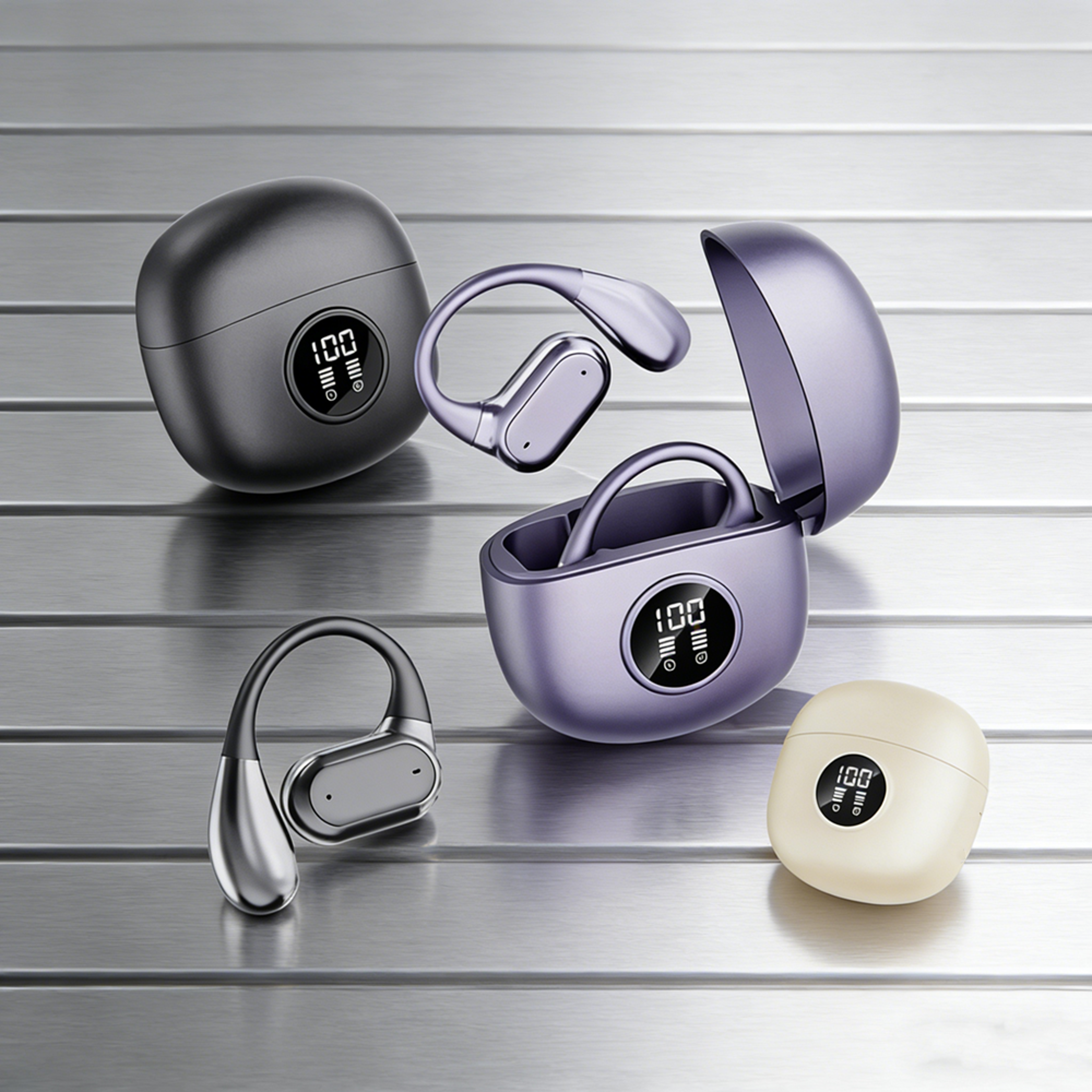 clip on sports headphones wireless deep bass earbuds comfortable hanging headset