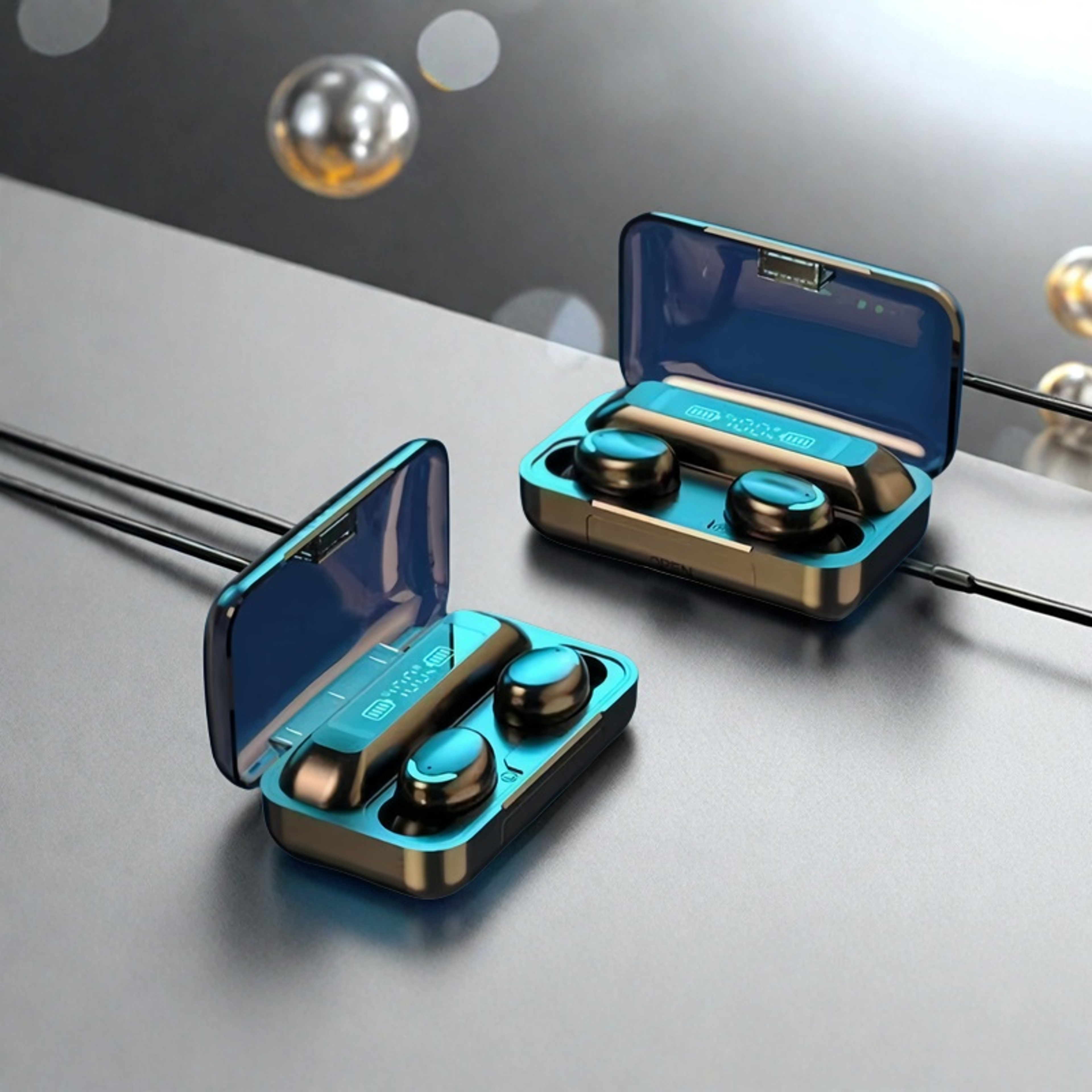 stereo bluetooth headphones wireless earbuds with high bass touch control sport design