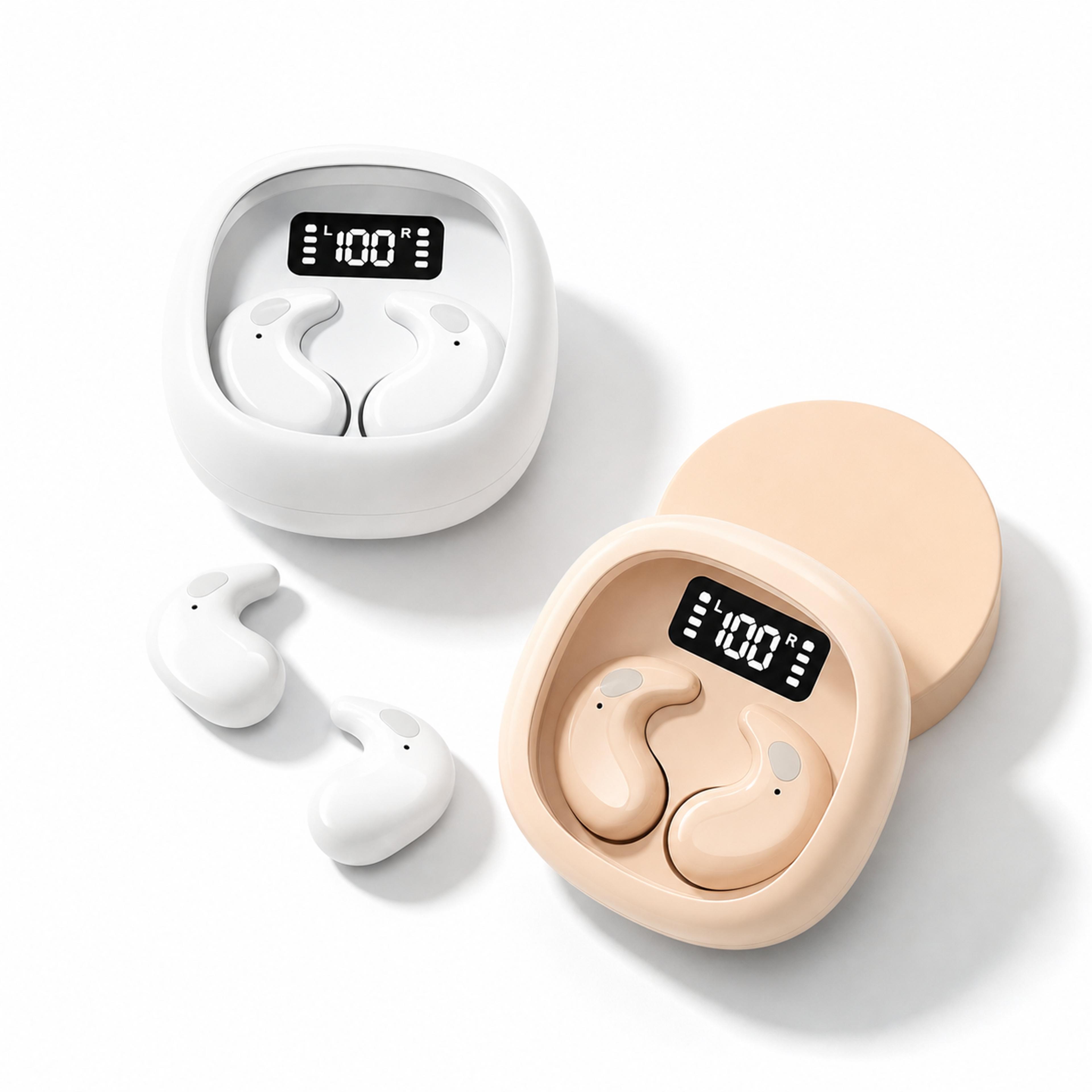 mini wireless bluetooth earbuds with display ultra long battery sleep friendly earphones