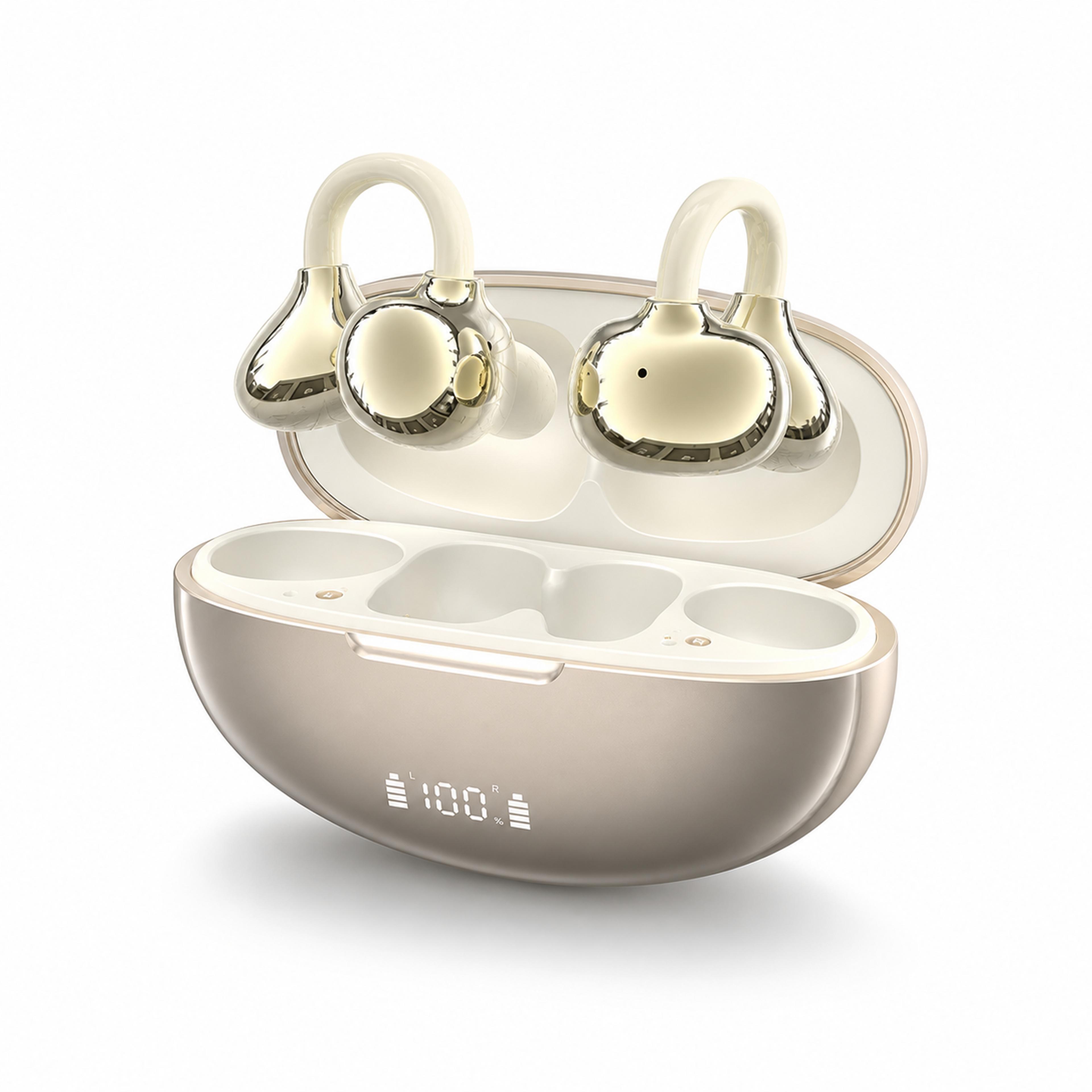 pain free clip on earphones wireless earbuds with hd call microphone